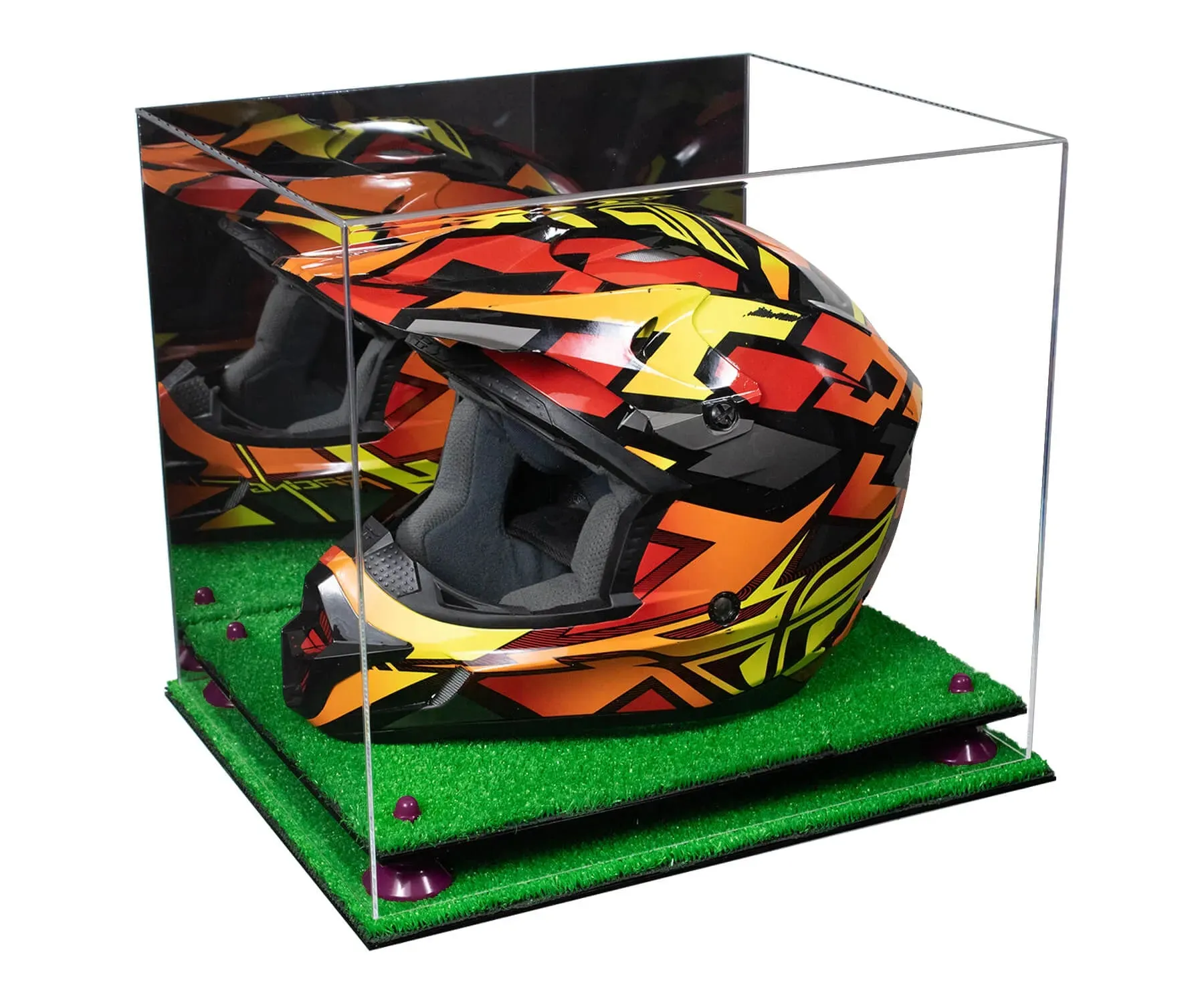 Motorcycle Nascar or Motocross Racing Helmet Display Case - Mirror No Wall Mount (A024/V61)