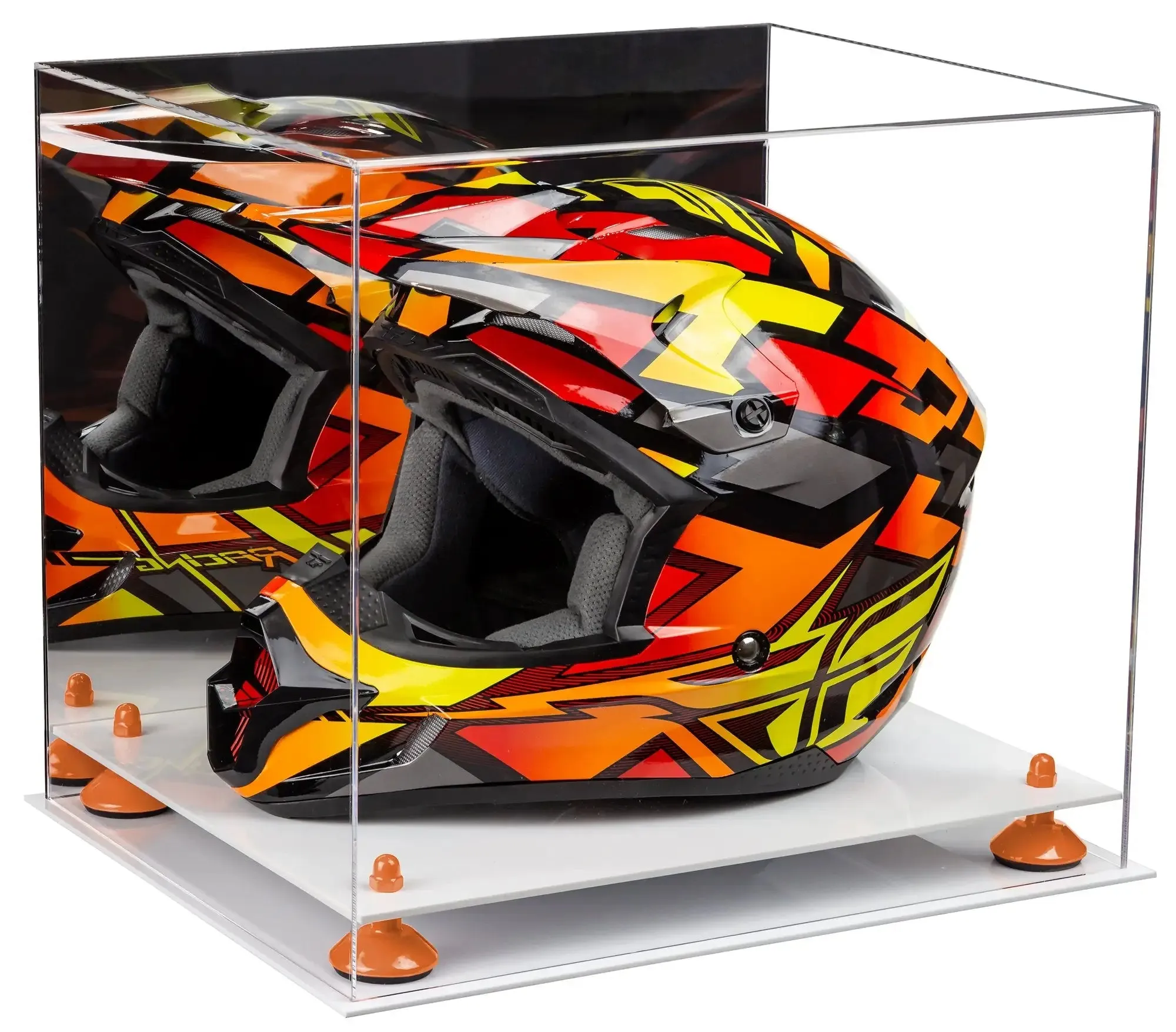 Motorcycle Nascar or Motocross Racing Helmet Display Case - Mirror No Wall Mount (A024/V61)