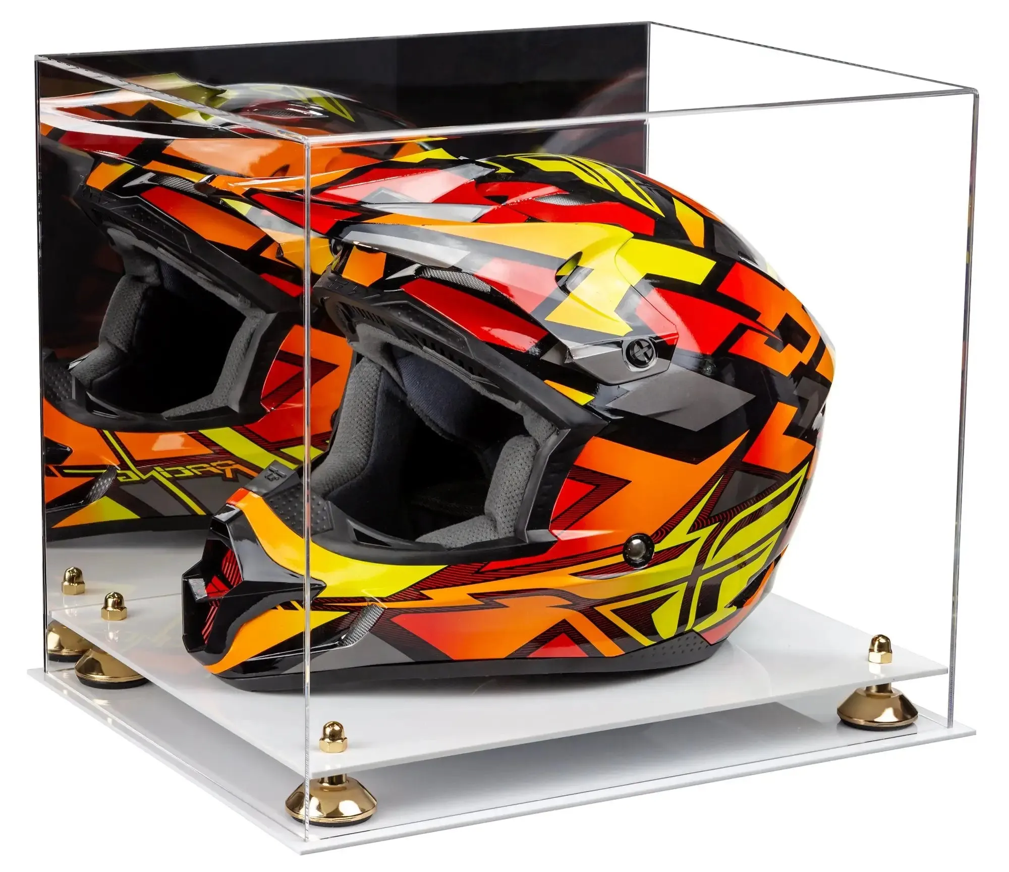 Motorcycle Nascar or Motocross Racing Helmet Display Case - Mirror No Wall Mount (A024/V61)