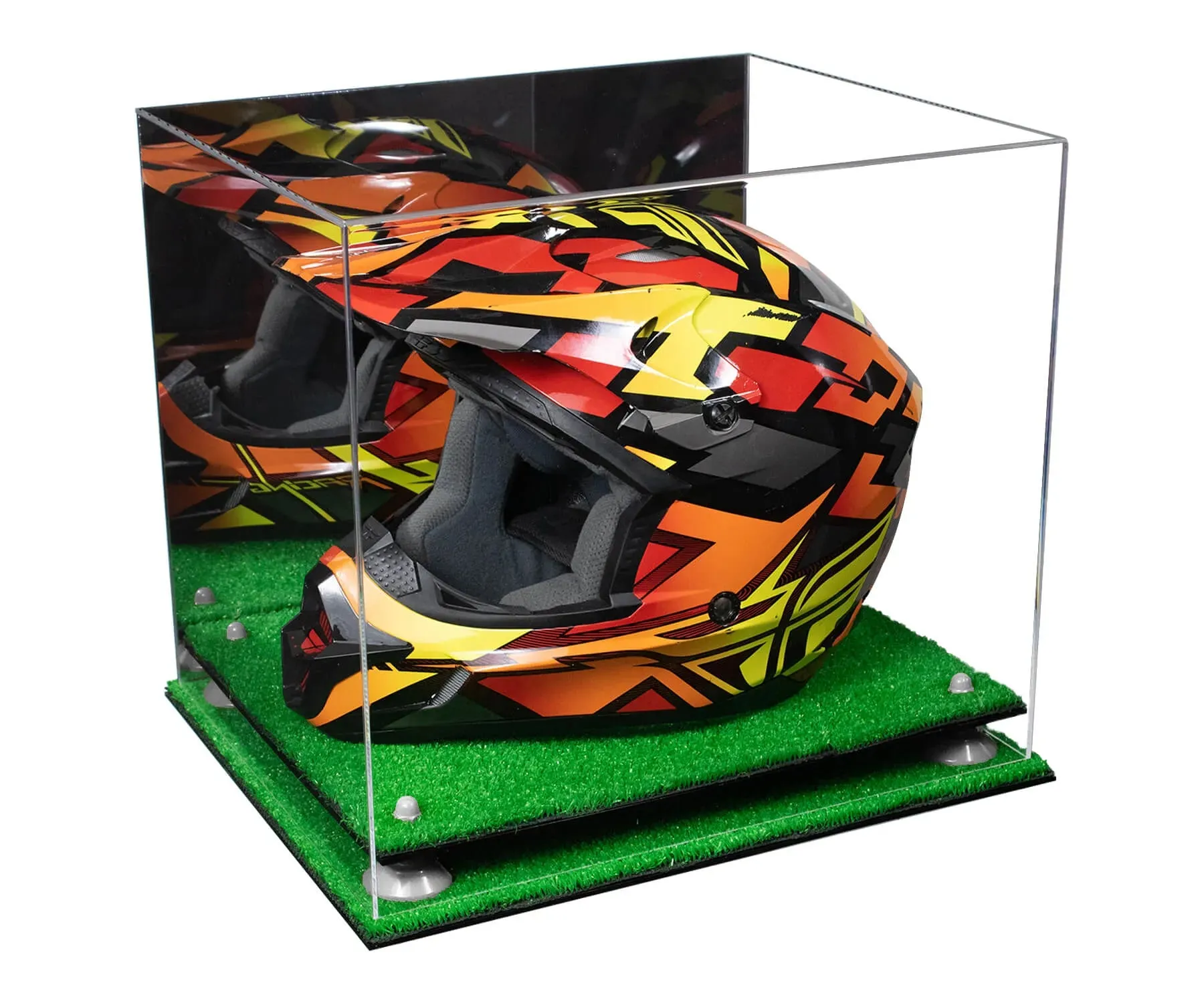 Motorcycle Nascar or Motocross Racing Helmet Display Case - Mirror No Wall Mount (A024/V61)