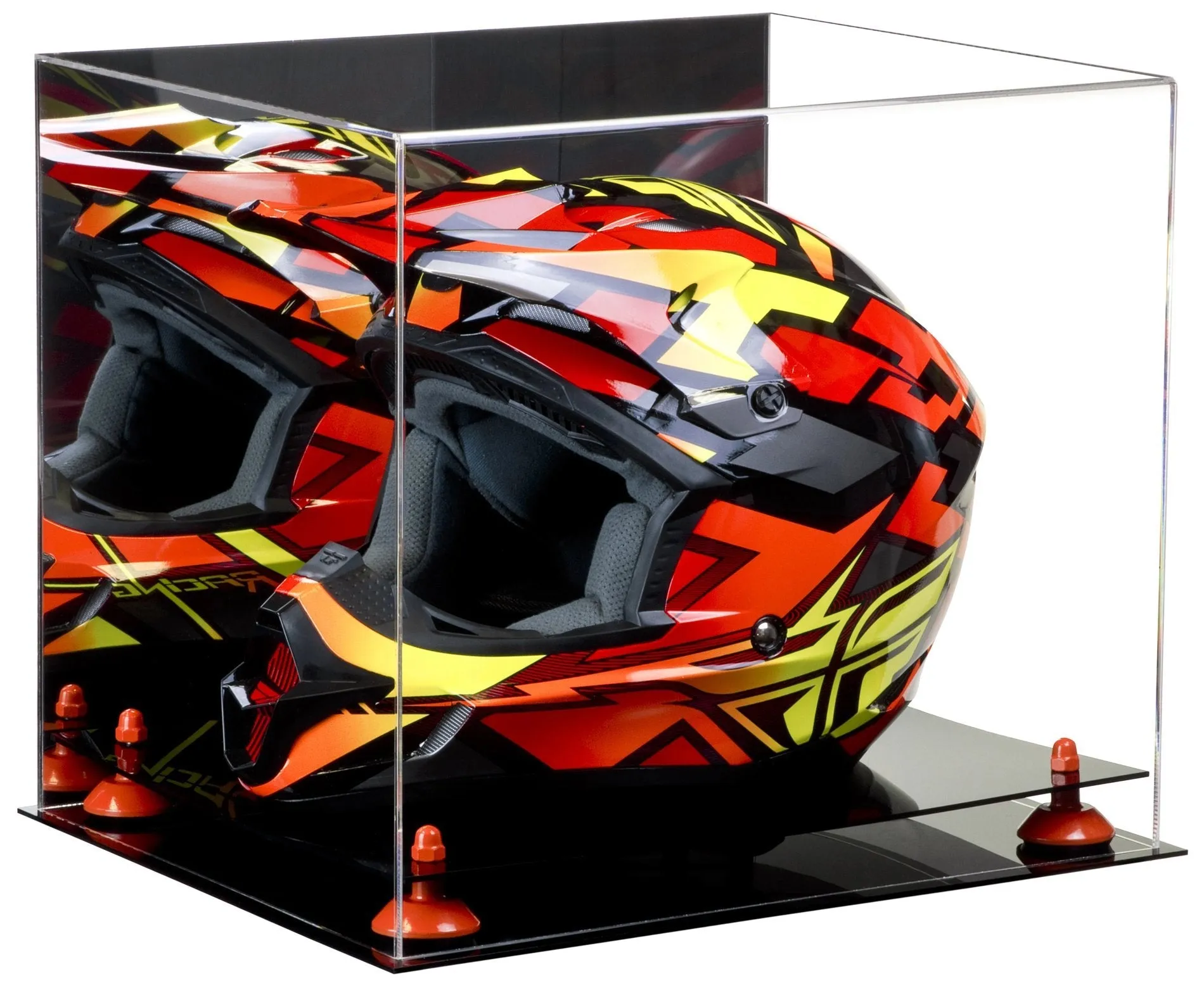 Motorcycle Nascar or Motocross Racing Helmet Display Case - Mirror No Wall Mount (A024/V61)