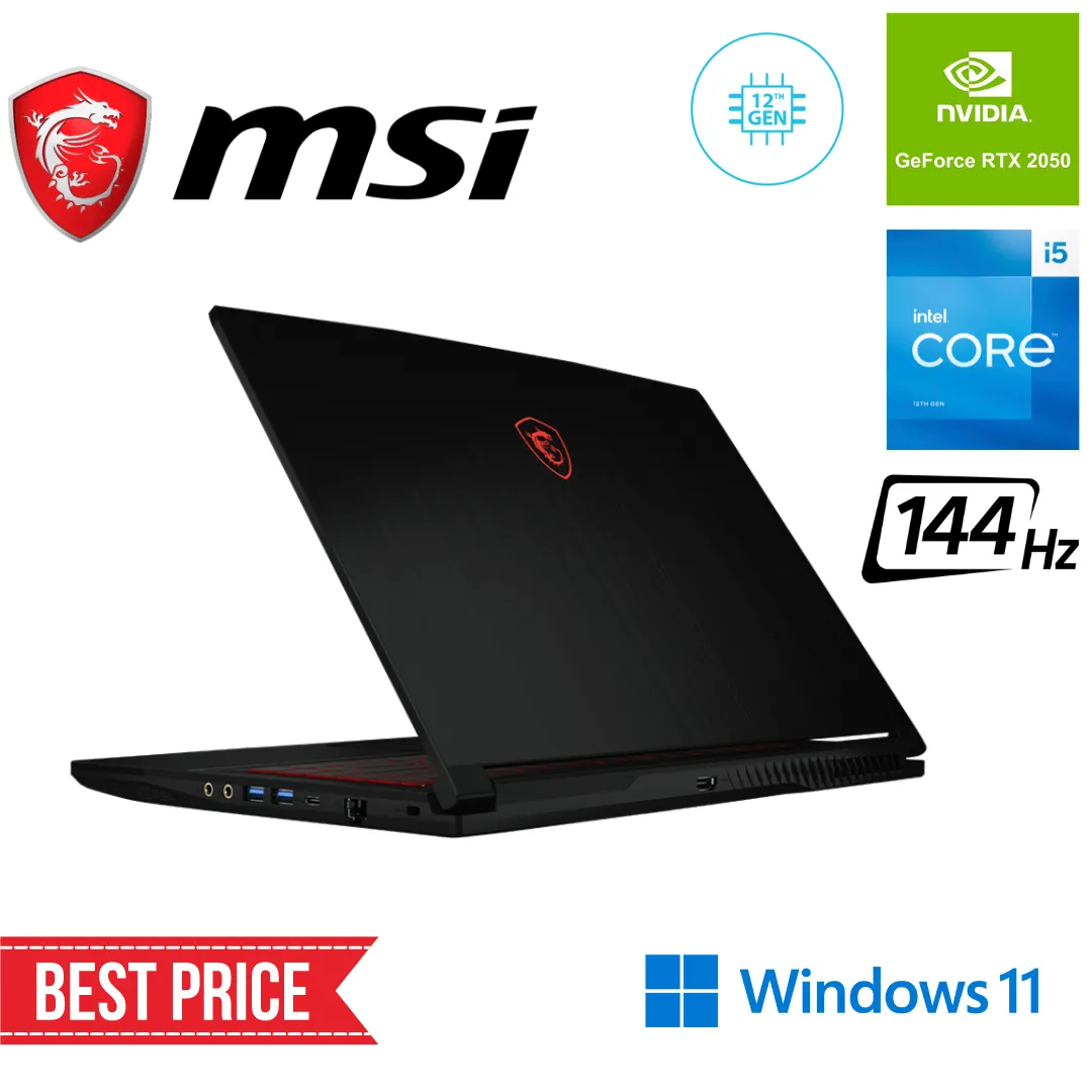 MSI GF63 THIN 12UCX-898US CORE I5-12450H RTX 2050 144Hz FHD Gaming Laptops (Brand New)