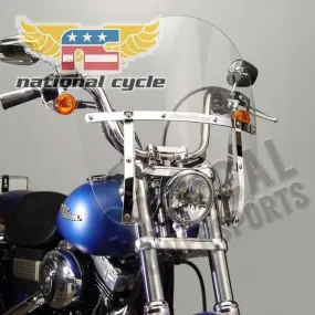 National Cycle N21431 Switchblade Chopped Clear Windshield for Harley Davidson 2006-2013 FX Narrow Glide Models with 49mm Fork Tubes and FXCW/C Rocker