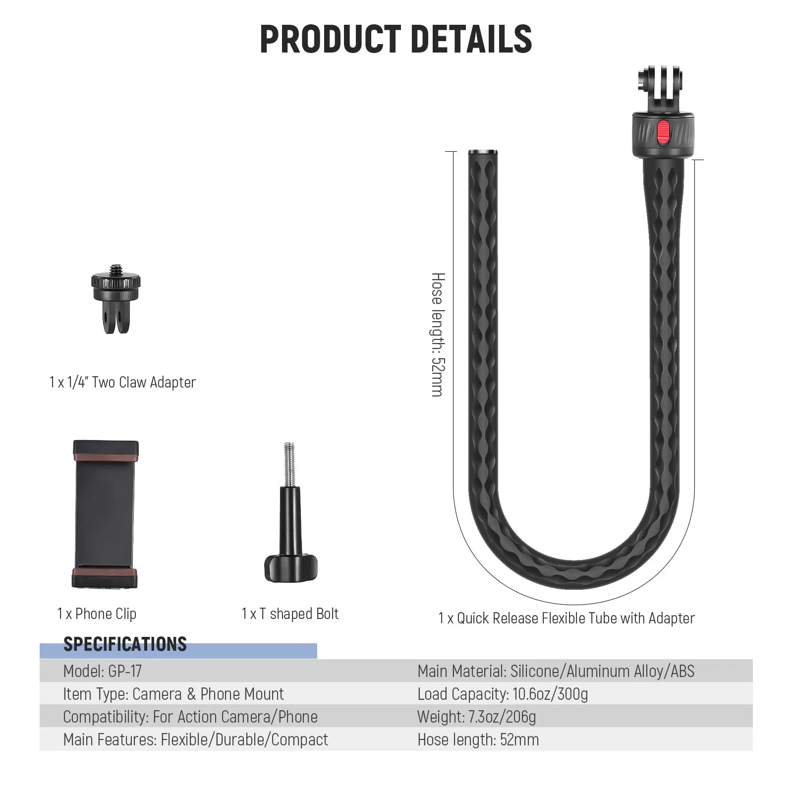 NEEWER GP-17 Flexible Quick Release Mount Clamp