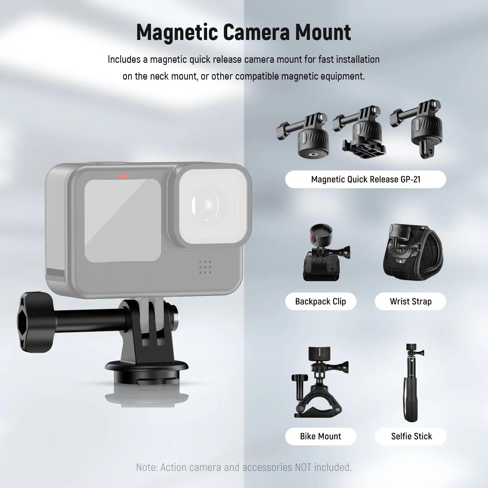 NEEWER GP15 Magnetic Quick Release Flexible Action Neck Mount for POV