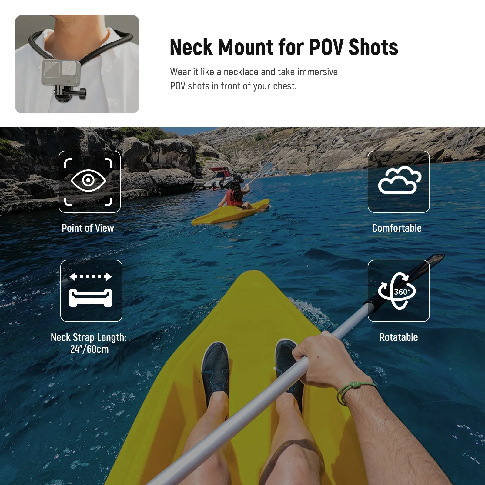 NEEWER GP15 Magnetic Quick Release Flexible Action Neck Mount for POV