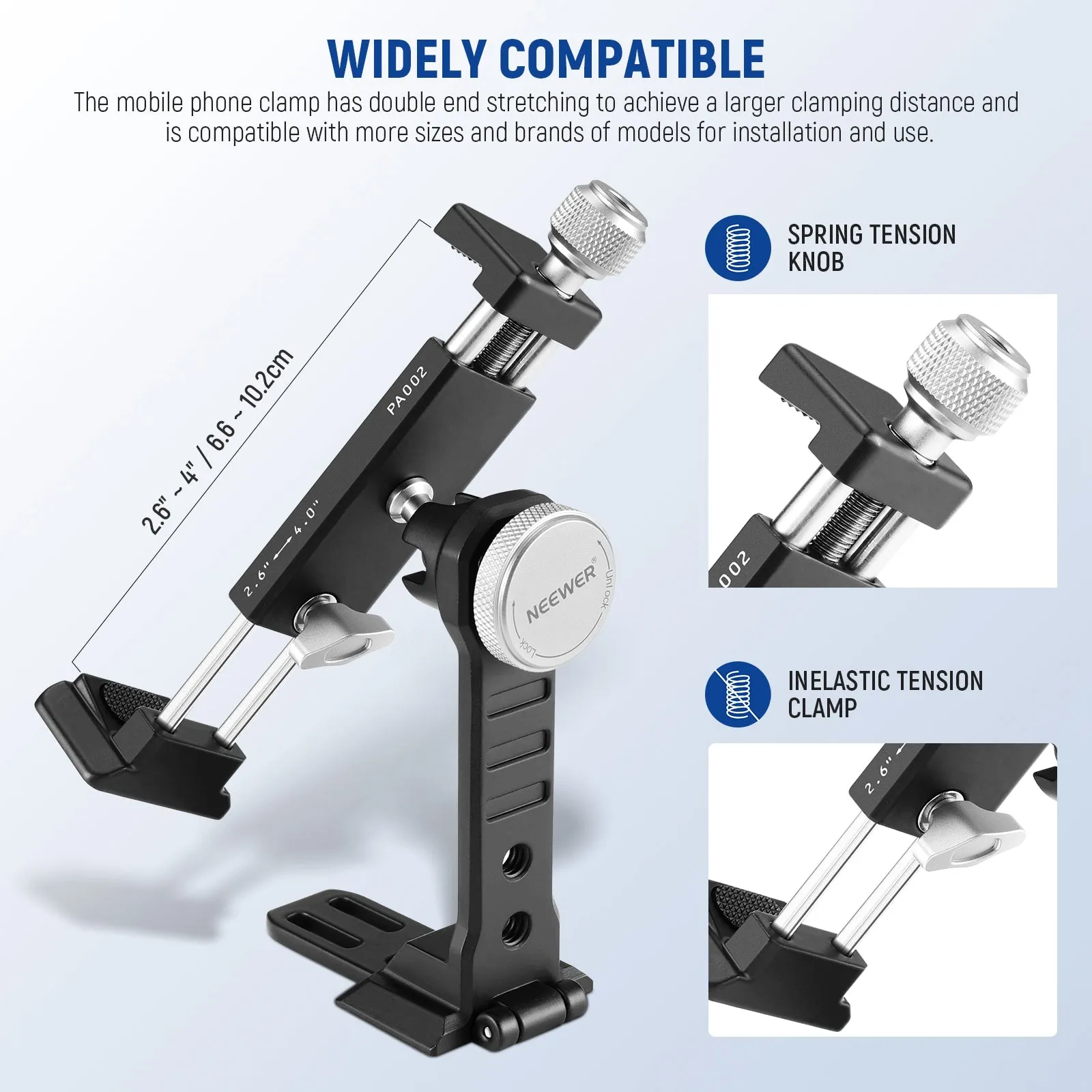 NEEWER PA002 Smartphone Tripod Mount Aluminum Alloy