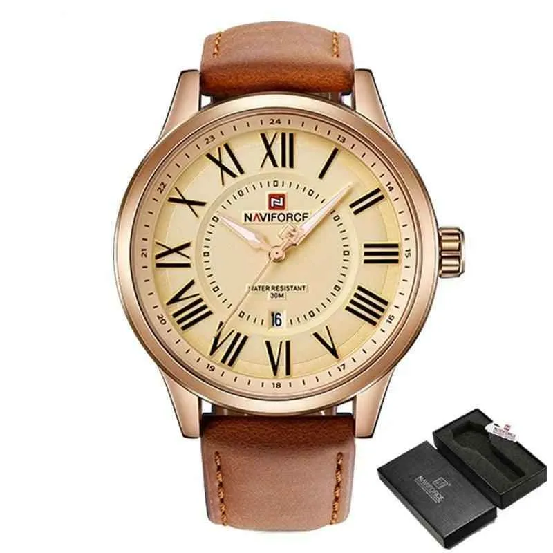 NF9126 Men's Simple Watch - Leather Strap Sports Quartz Wristwatch