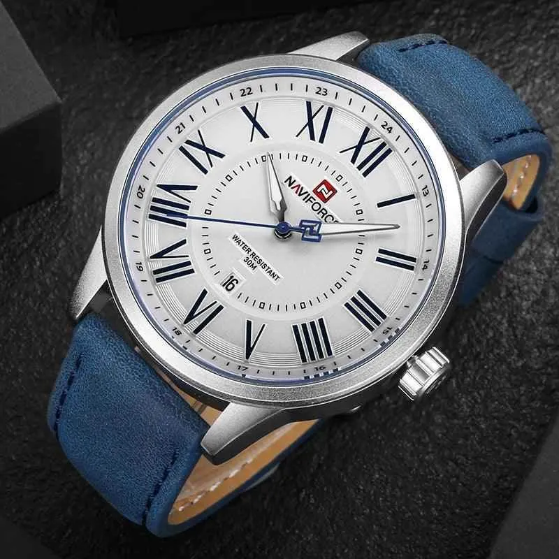 NF9126 Men's Simple Watch - Leather Strap Sports Quartz Wristwatch