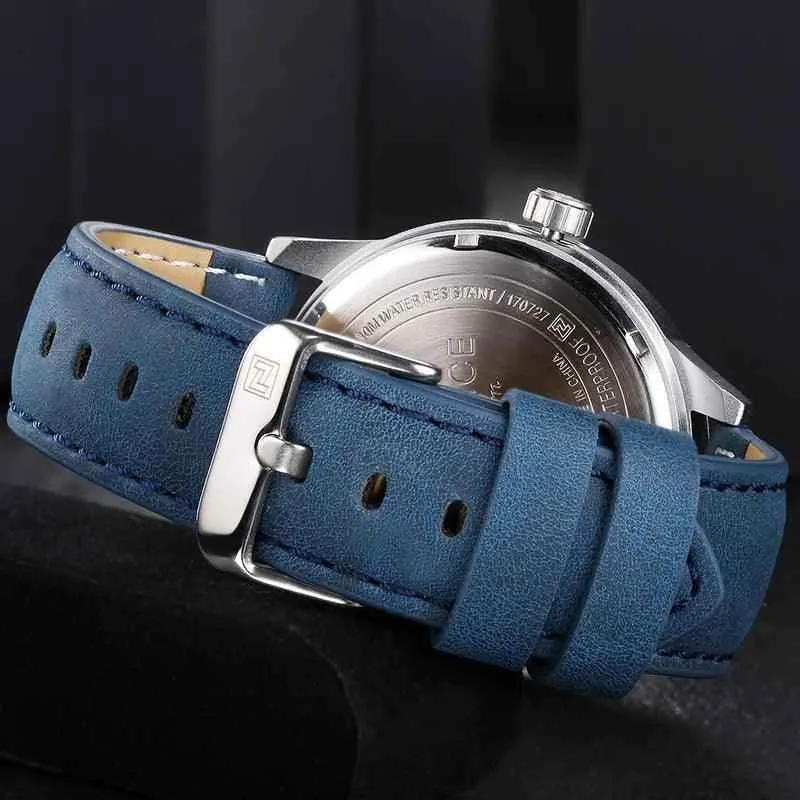 NF9126 Men's Simple Watch - Leather Strap Sports Quartz Wristwatch