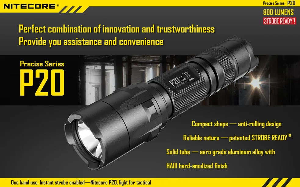 NiteCore P20 Strobe Ready 800 Lumen LED Flashlight