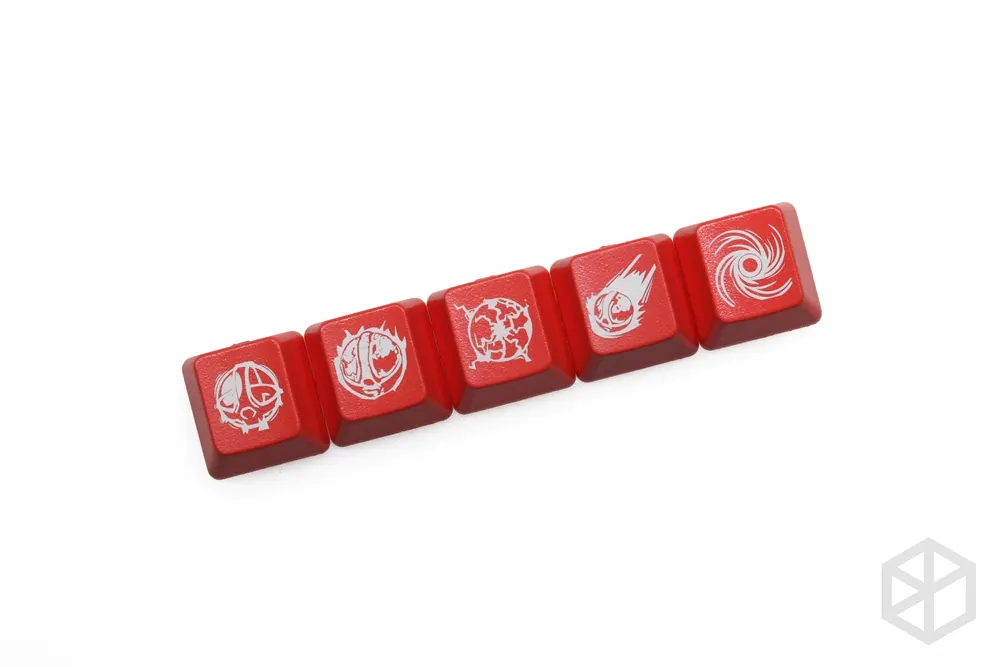 Novelty Shine Through Keycaps ABS Etched lol black red r2 hero skill Morgana Team