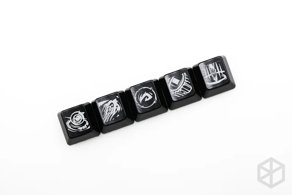 Novelty Shine Through Keycaps ABS Etched lol black red r2 hero skill Morgana Team