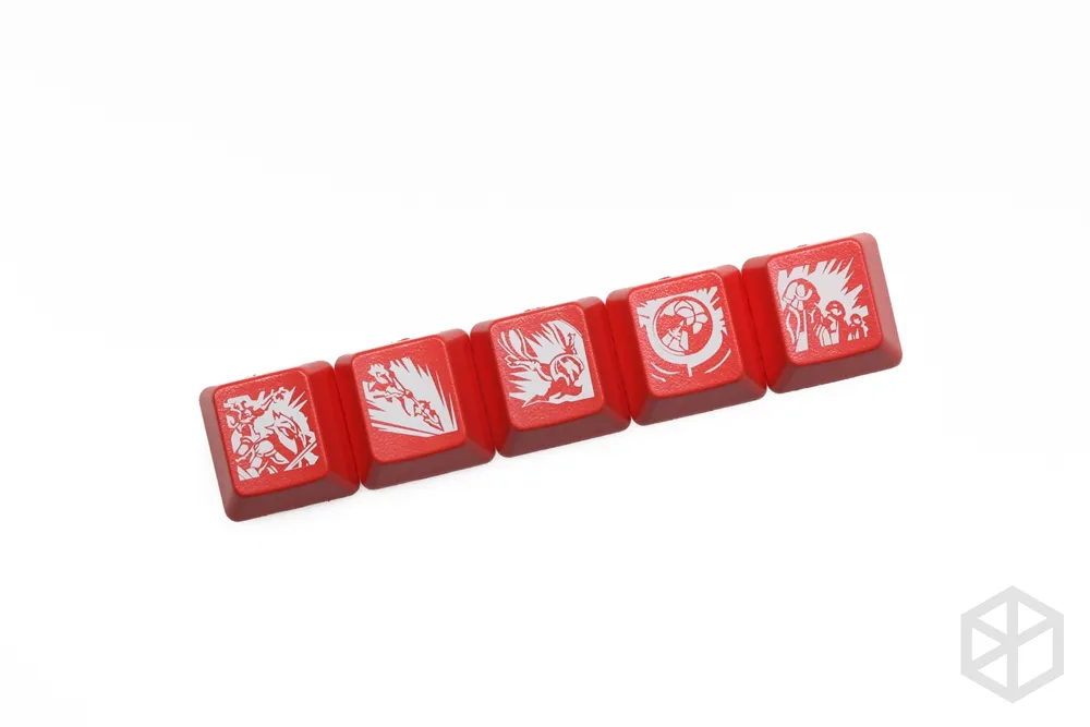 Novelty Shine Through Keycaps ABS Etched lol black red r2 hero skill Morgana Team