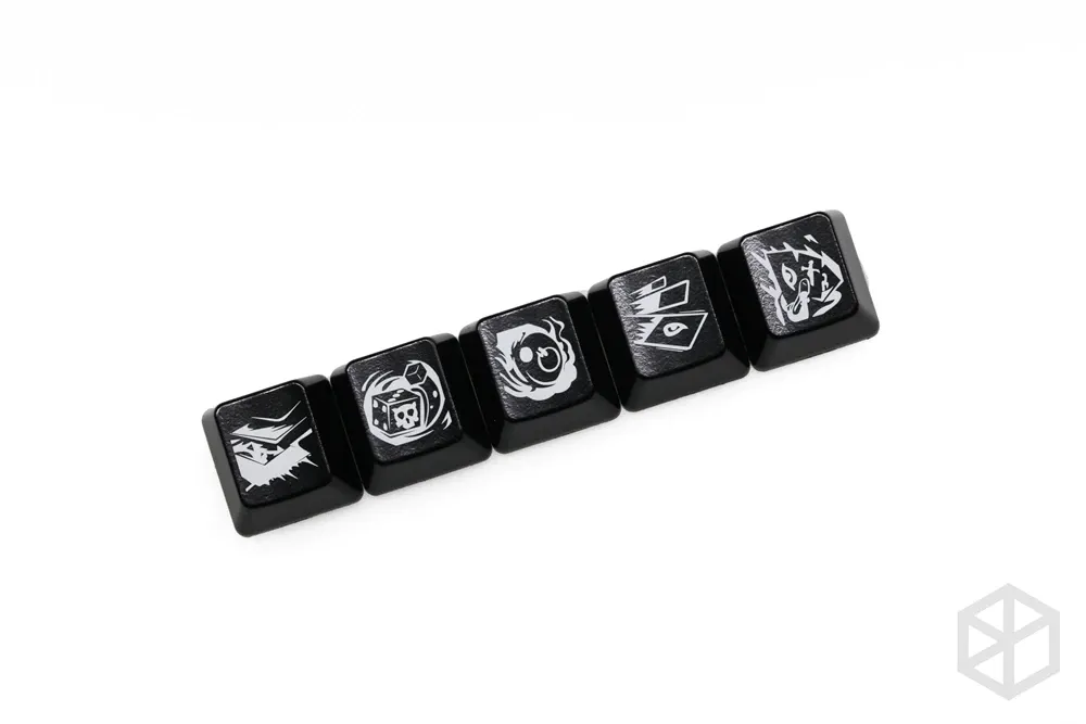 Novelty Shine Through Keycaps ABS Etched lol black red r2 hero skill Morgana Team