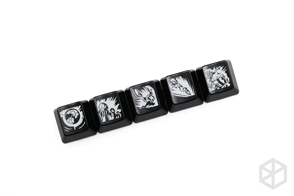 Novelty Shine Through Keycaps ABS Etched lol black red r2 hero skill Morgana Team