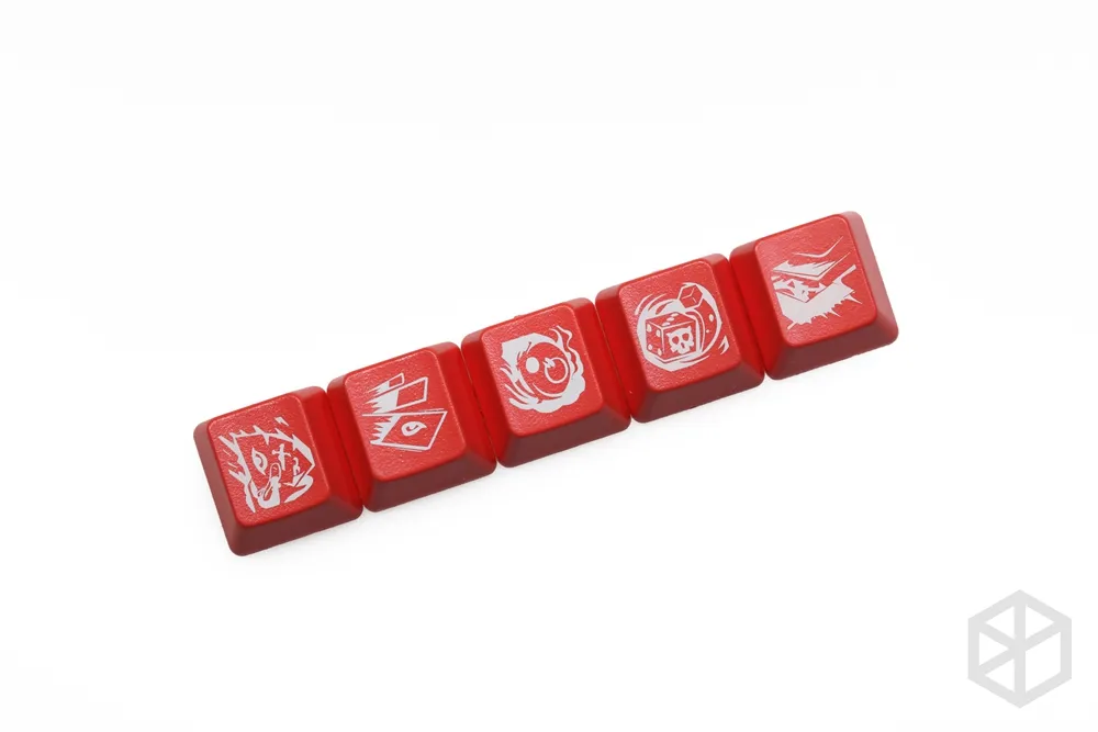 Novelty Shine Through Keycaps ABS Etched lol black red r2 hero skill Morgana Team