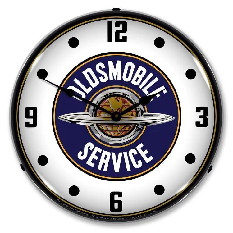 Oldsmobile Service Backlit LED Clock