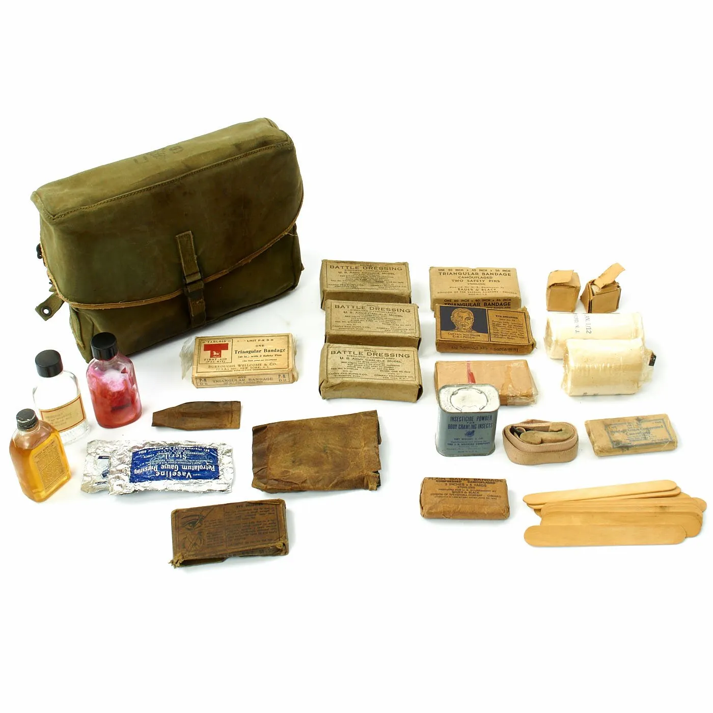 Original U.S. Korean War Individual Field Medical Kit 9-274-960 with Supplies