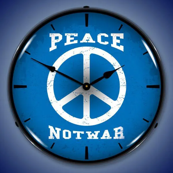 Peace Sign Backlit LED Clock