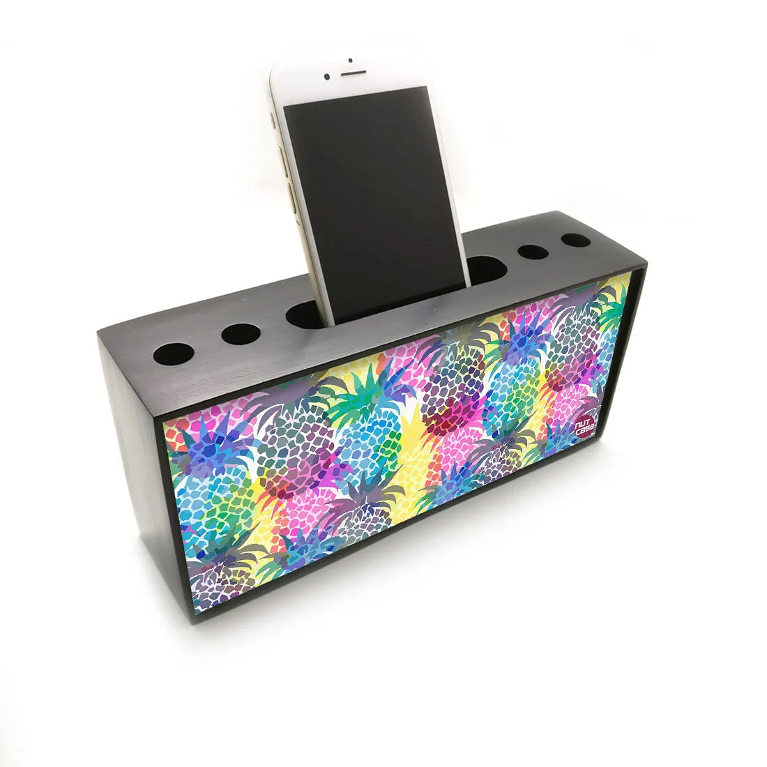 Pen Mobile Stand Holder Desk Organizer - Colorful Pineapple