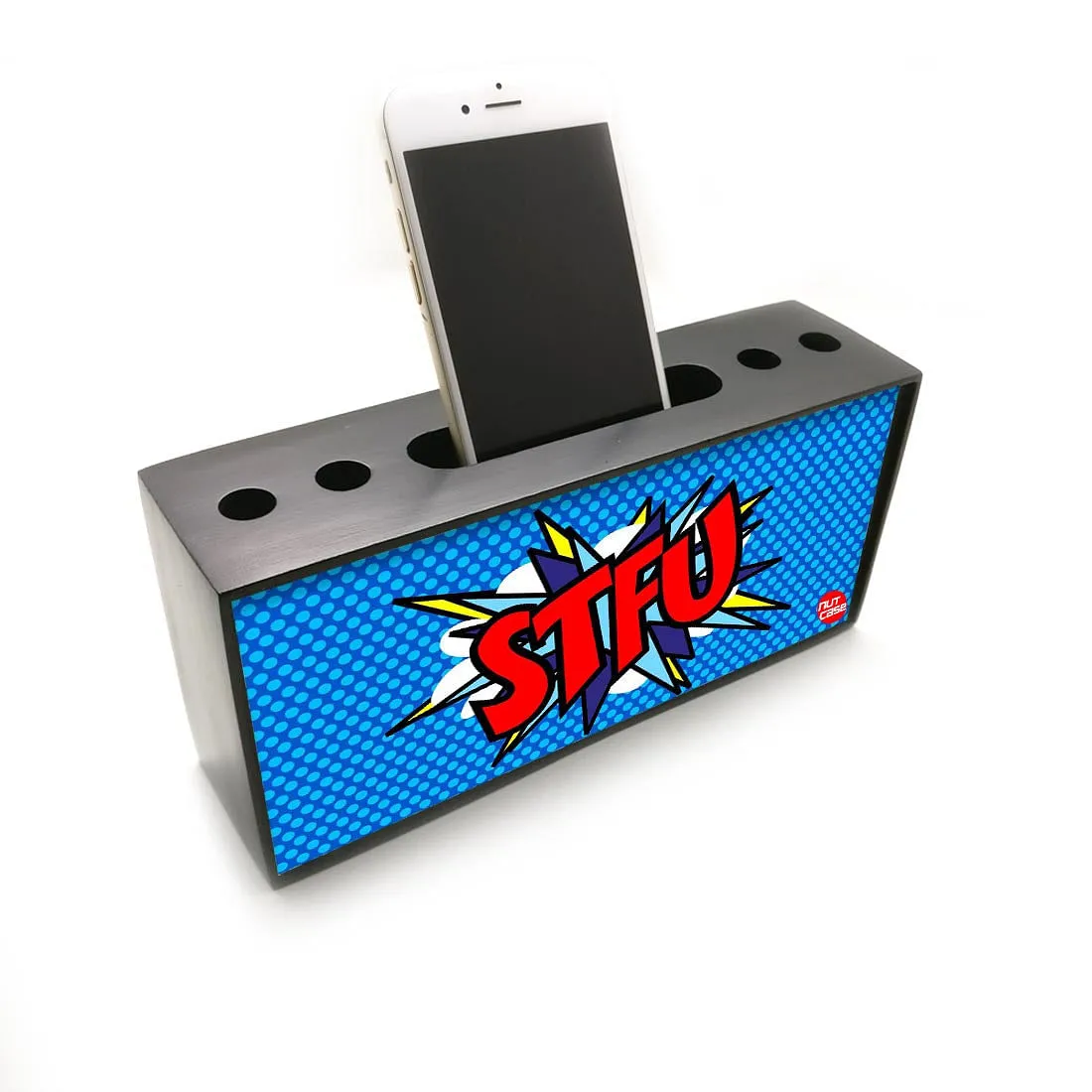 Pen Mobile Stand Holder Desk Organizer - Comic Style STFU