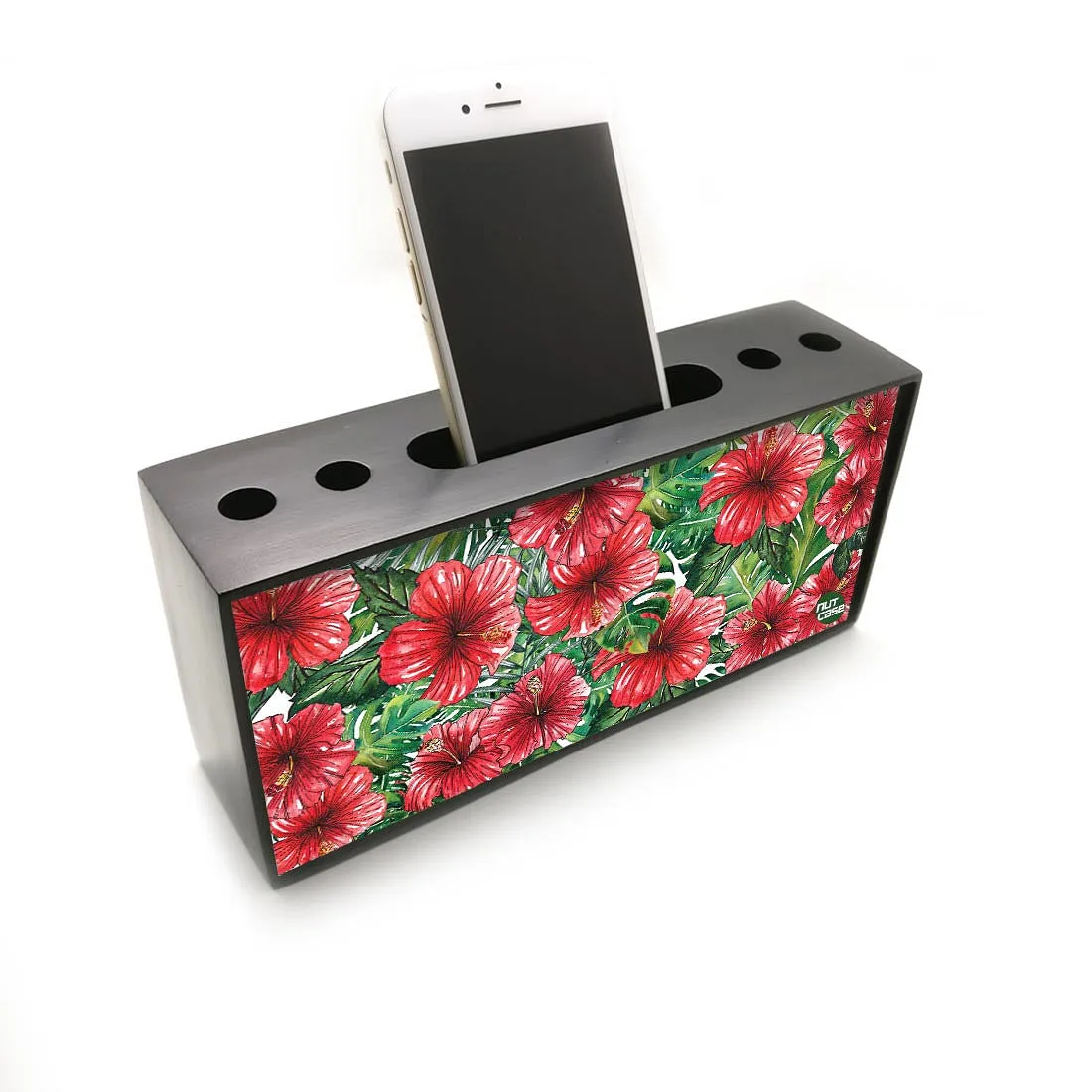 Pen Mobile Stand Holder Desk Organizer - Hibiscus Flower