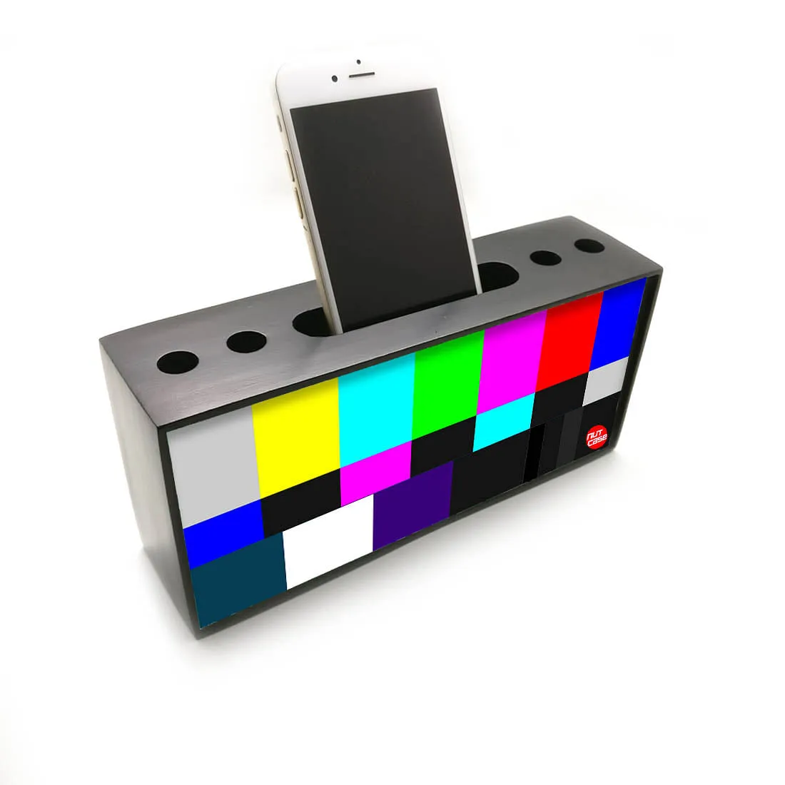 Pen Mobile Stand Holder Desk Organizer - NTSC TV Test Card