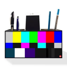 Pen Mobile Stand Holder Desk Organizer - NTSC TV Test Card