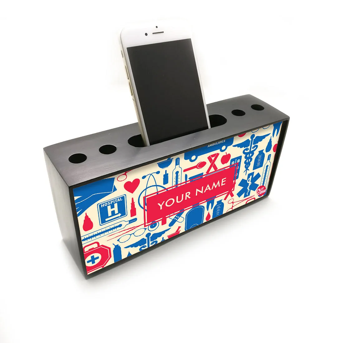 Personalized Pen Stand Mobile Holder - Ideal Gift For Doctors