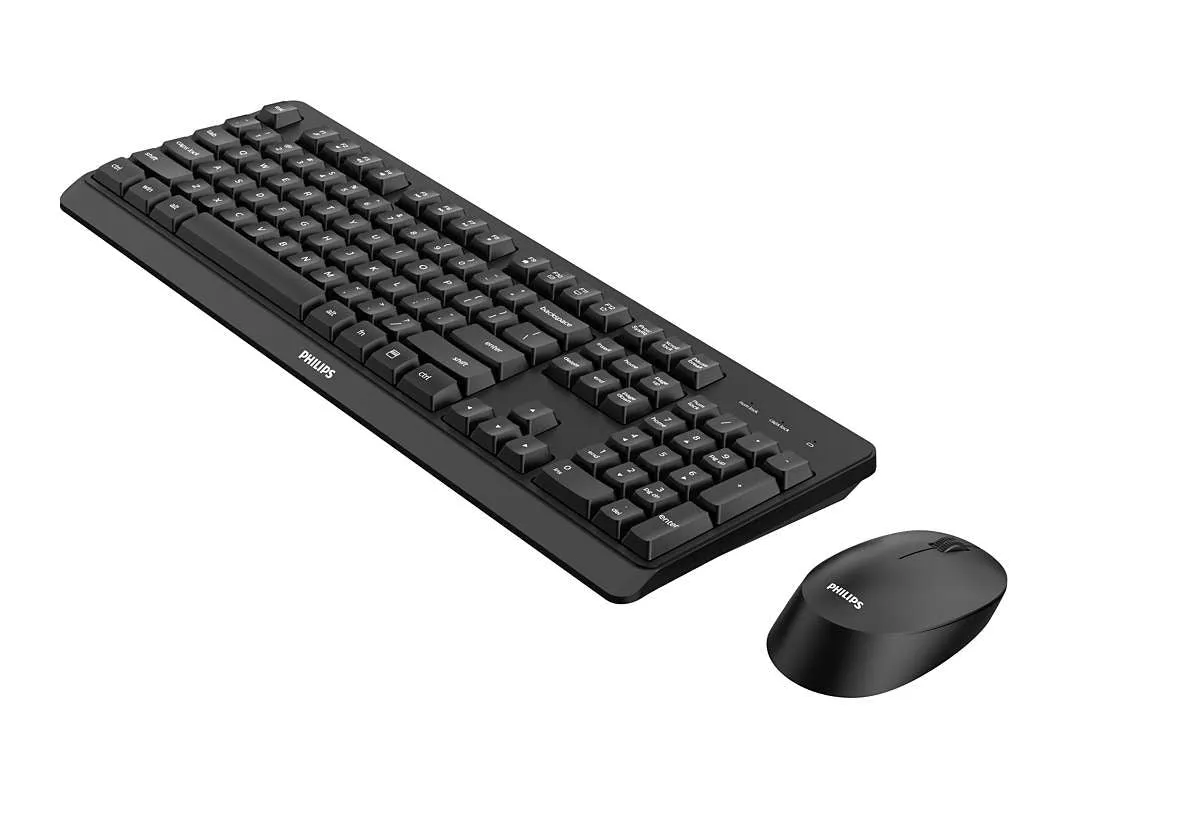 Philips 3000 Series Spt6307bl - Keyboard And Mouse Set - Wireless - 2.4 Ghz - Qwerty - Black