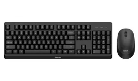 Philips 3000 Series Spt6307bl - Keyboard And Mouse Set - Wireless - 2.4 Ghz - Qwerty - Black