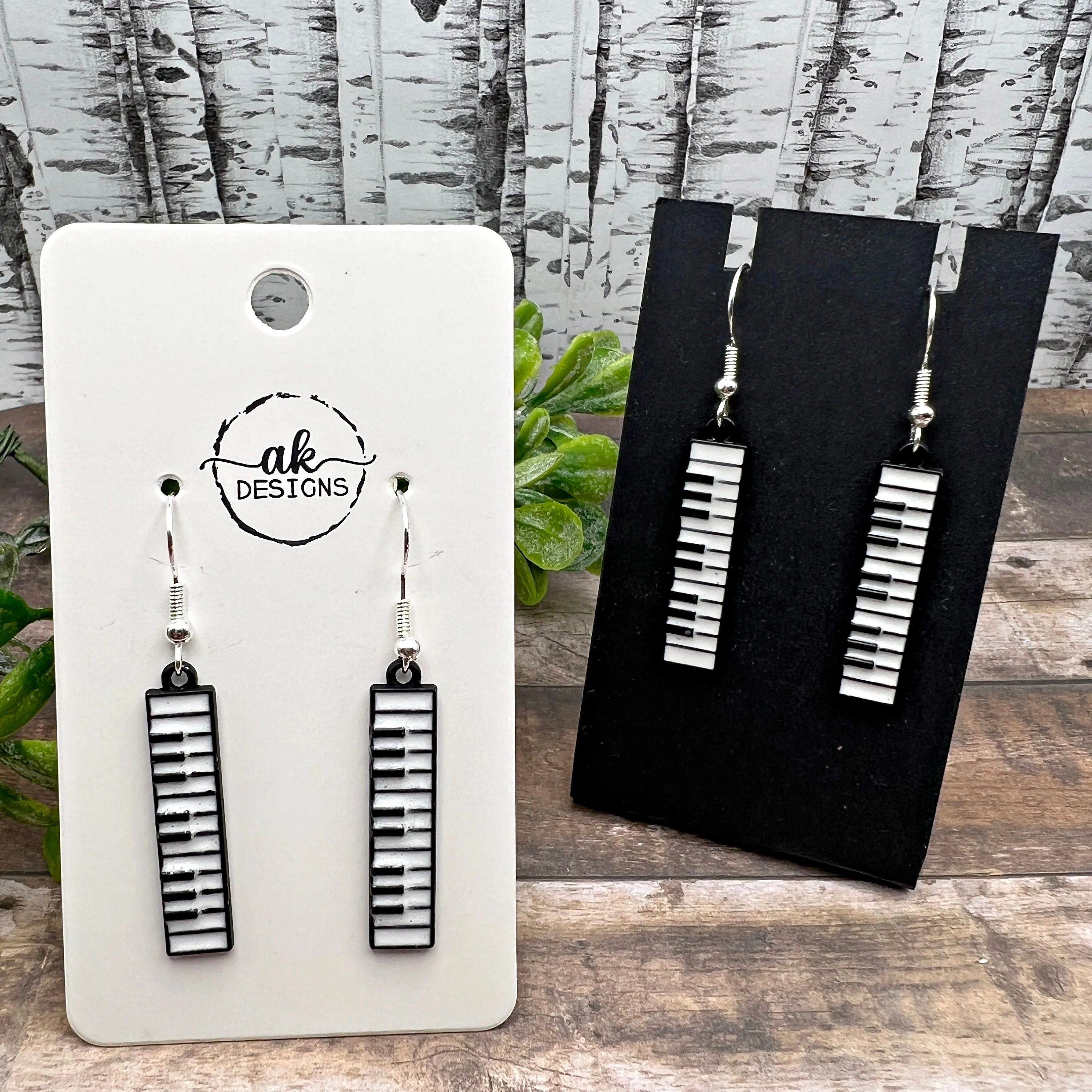 Piano Keyboard Music Theme  Earrings, Hypoallergenic Gift for Musicians and Band Members