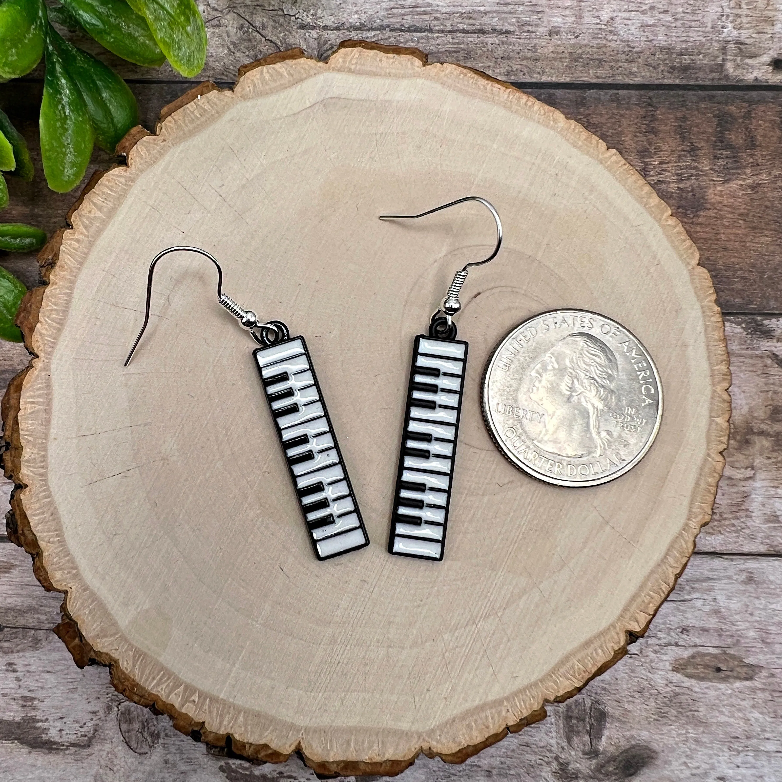 Piano Keyboard Music Theme  Earrings, Hypoallergenic Gift for Musicians and Band Members