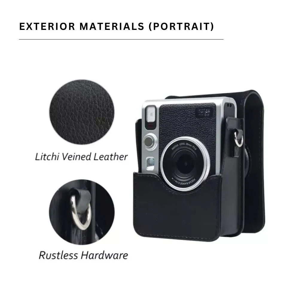 Pikxi Portrait & Landscape Style Sling Bag Leather Case for Fujifilm Instax Mini EVO