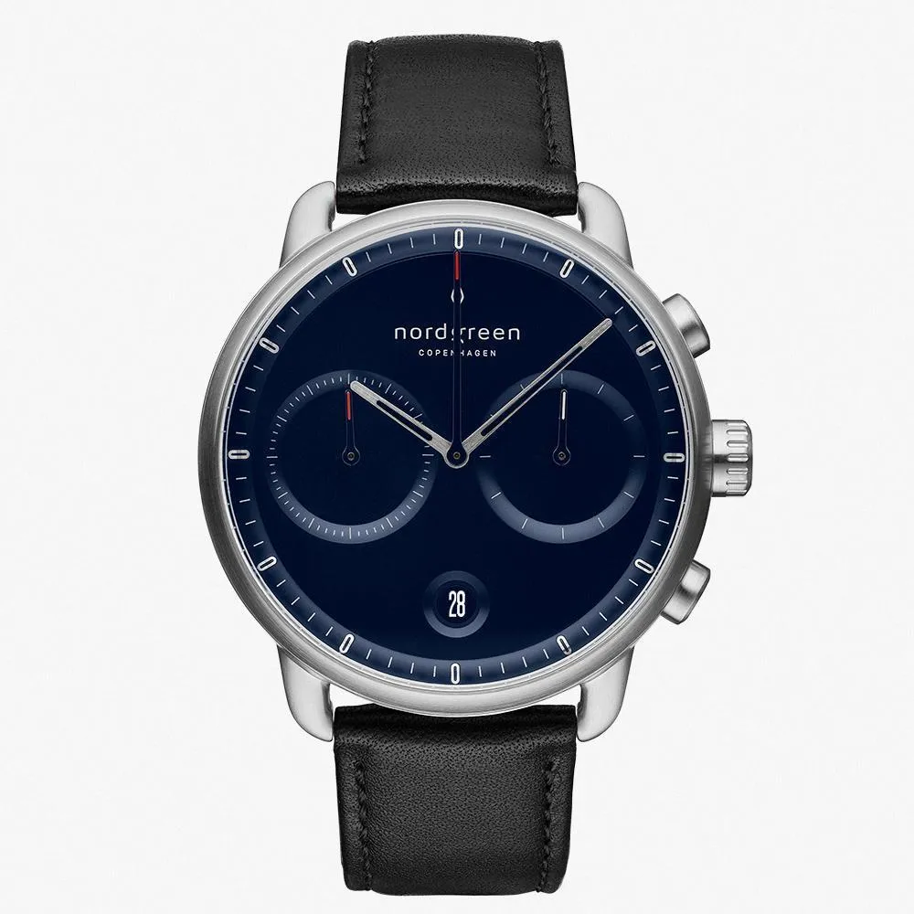 Pioneer | Navy Dial - Black Leather