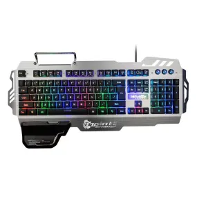 PK900 luminous RGB game keyboard dazzling light metal panel with hand support