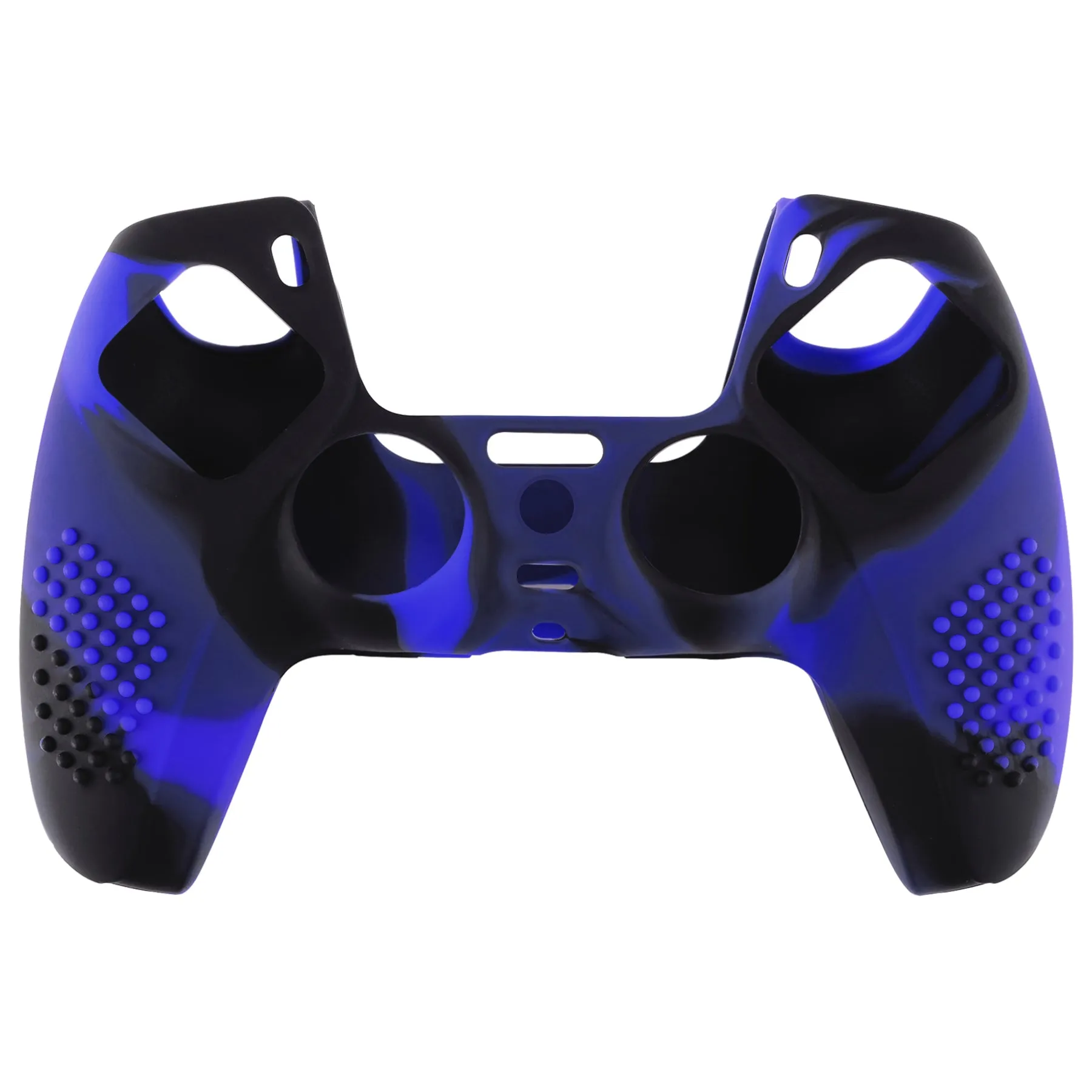 PlayVital 3D Studded Edition Anti-Slip Silicone Cover Skin for ps5 Controller, Soft Rubber Case Protector for ps5 Wireless Controller with Thumb Grip Caps - Blue & Black - TDPF023