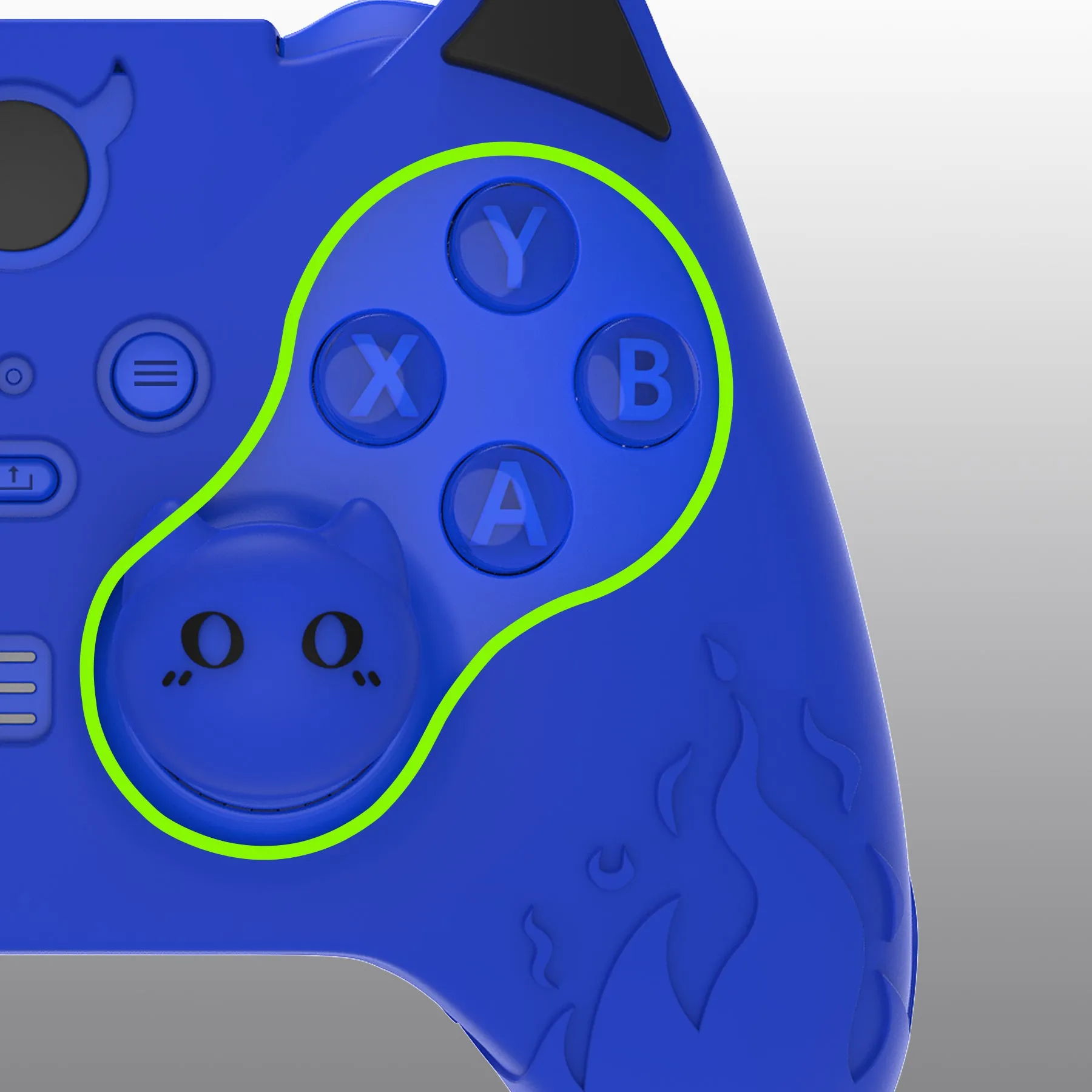 PlayVital Cute Demon Silicone Case Cover for Xbox Elite Wireless Controller Series 2, Kawaii Anti-Slip Shockproof Controller Skin Grip for Xbox Elite Series 2 Core with Thumb Grip Caps- Blue - UQNE2P003