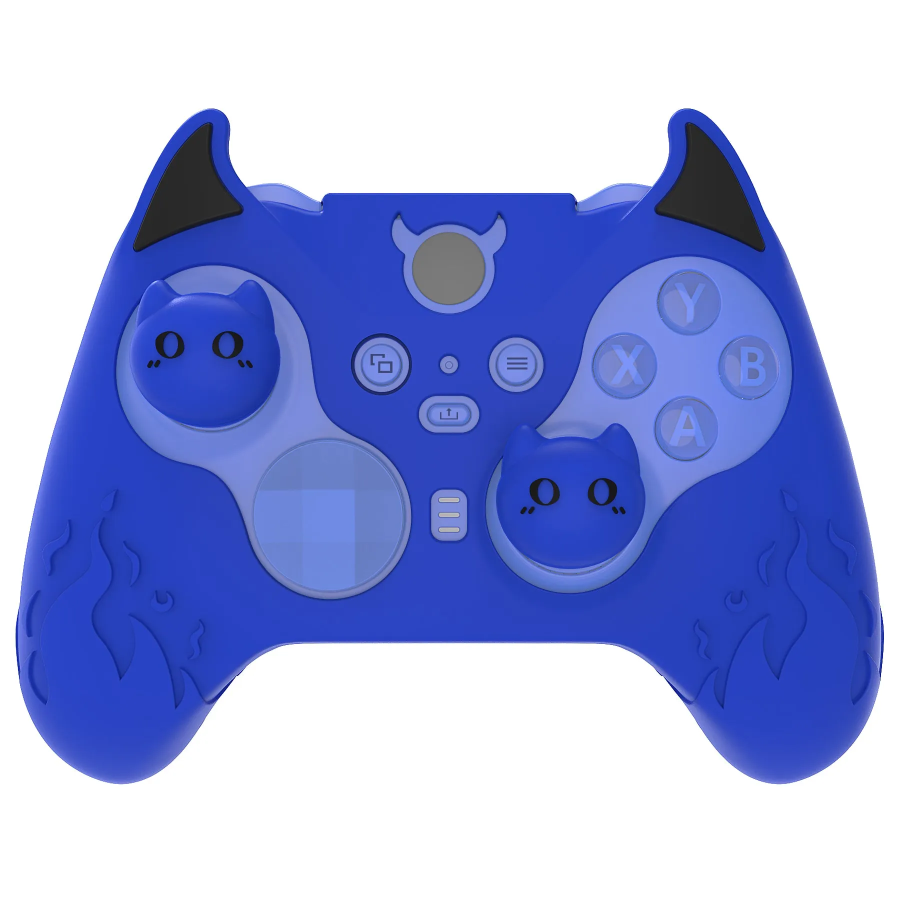 PlayVital Cute Demon Silicone Case Cover for Xbox Elite Wireless Controller Series 2, Kawaii Anti-Slip Shockproof Controller Skin Grip for Xbox Elite Series 2 Core with Thumb Grip Caps- Blue - UQNE2P003