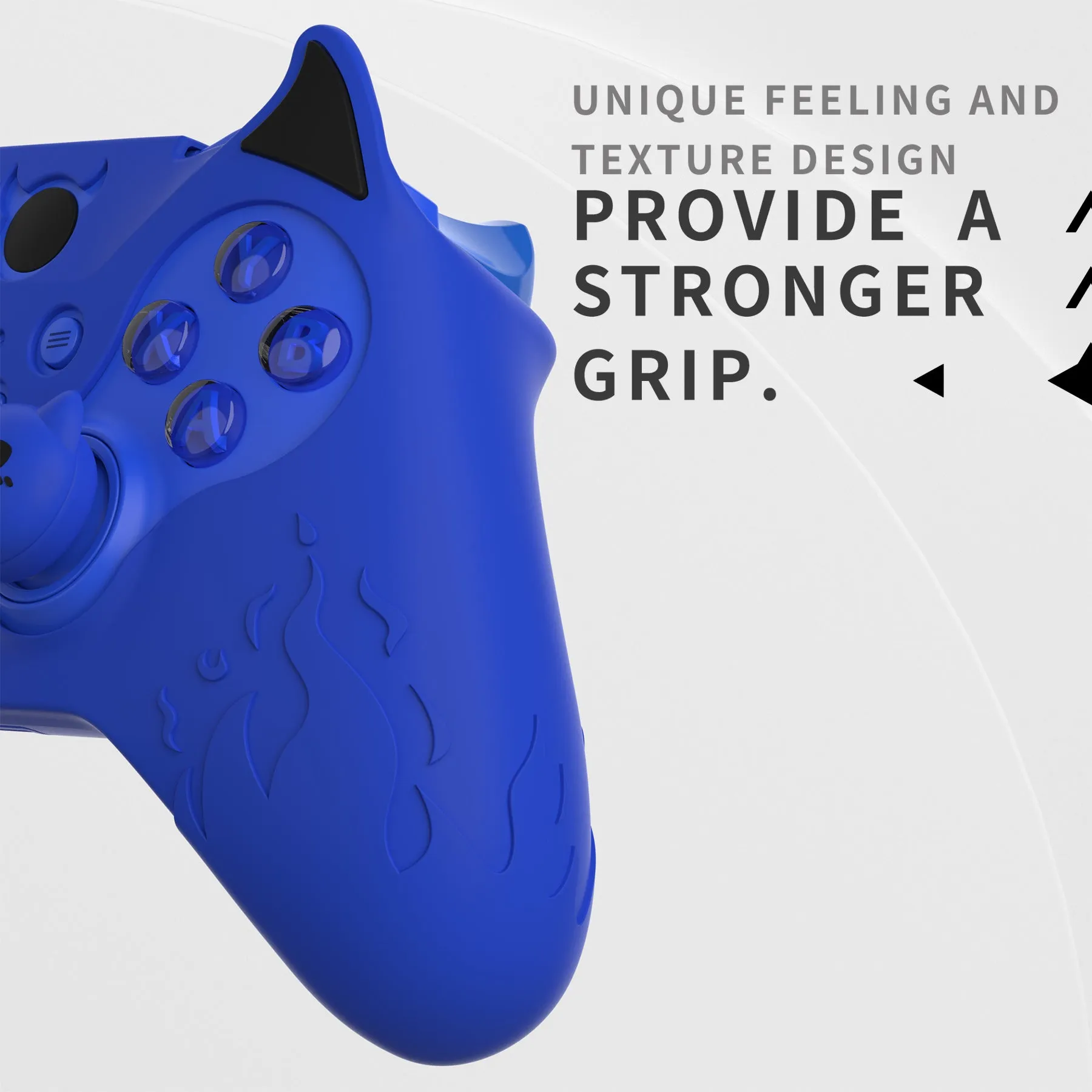 PlayVital Cute Demon Silicone Case Cover for Xbox Elite Wireless Controller Series 2, Kawaii Anti-Slip Shockproof Controller Skin Grip for Xbox Elite Series 2 Core with Thumb Grip Caps- Blue - UQNE2P003