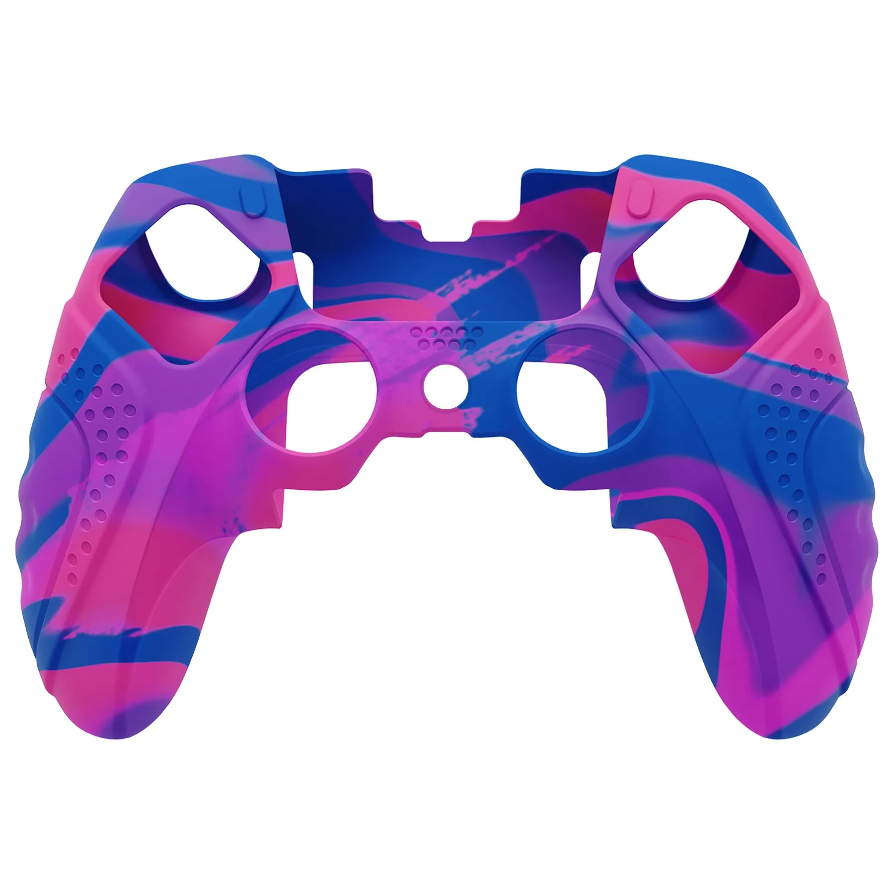 PlayVital Guardian Edition Anti-Slip Ergonomic Silicone Cover Case for ps5 Edge Controller, Soft Rubber Protector Skin for ps5 Edge Wireless Controller with Thumb Grip Caps - Pink & Purple & Blue - EHPFP013