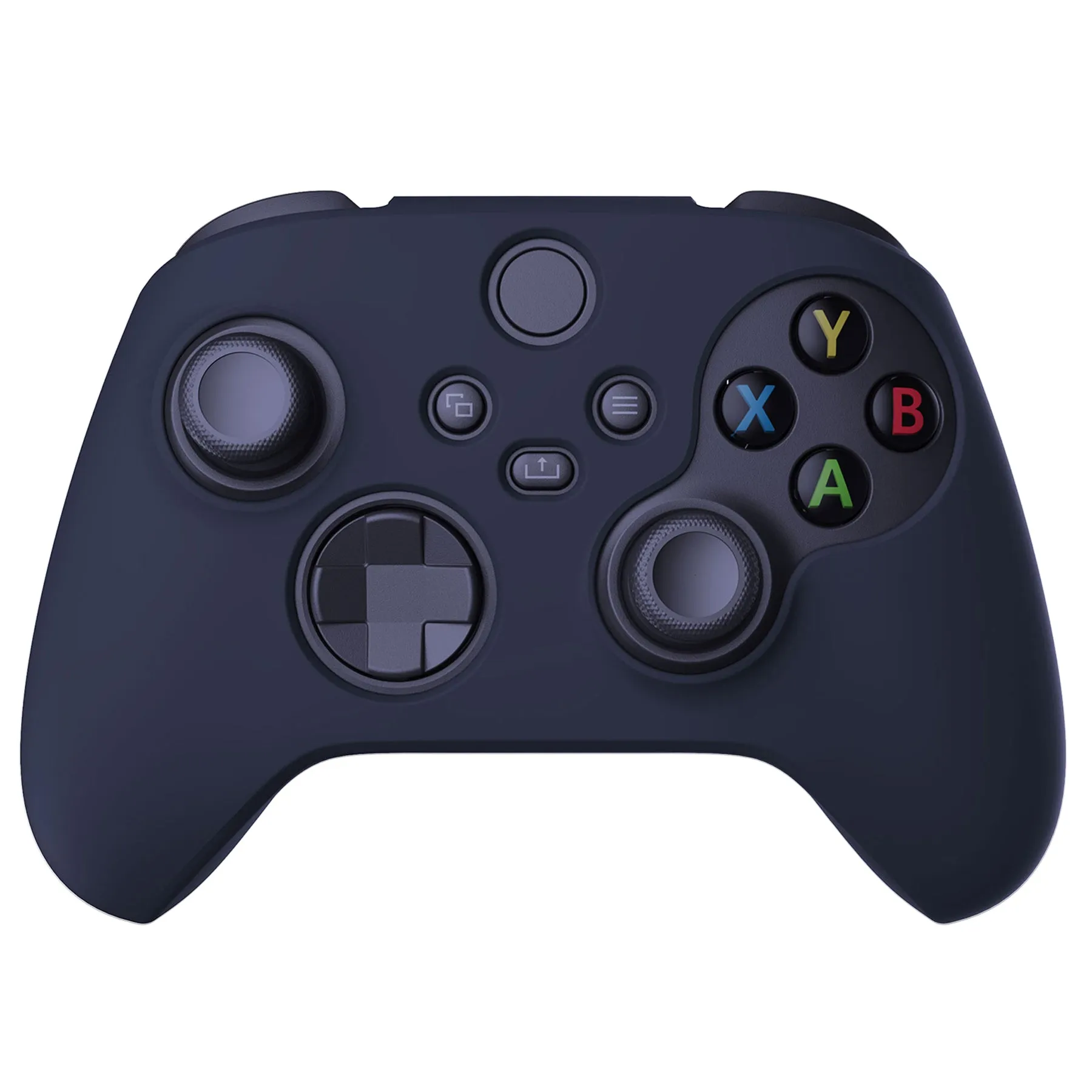 PlayVital Midnight Blue Pure Series Anti-Slip Silicone Cover Skin for Xbox Series X Controller, Soft Rubber Case Protector for Xbox Series S Controller with Black Thumb Grip Caps - BLX3003