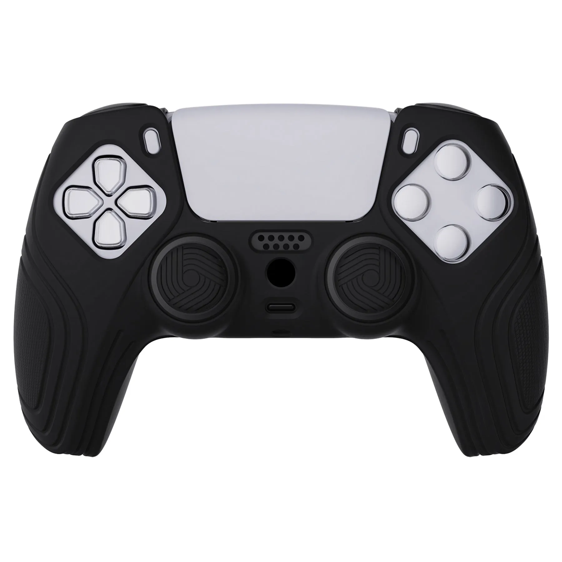 PlayVital Samurai Edition Anti-slip Controller Grip Silicone Skin, Ergonomic Soft Rubber Protective Case Cover for PS5 Controller with Thumb Stick Caps - BWPF