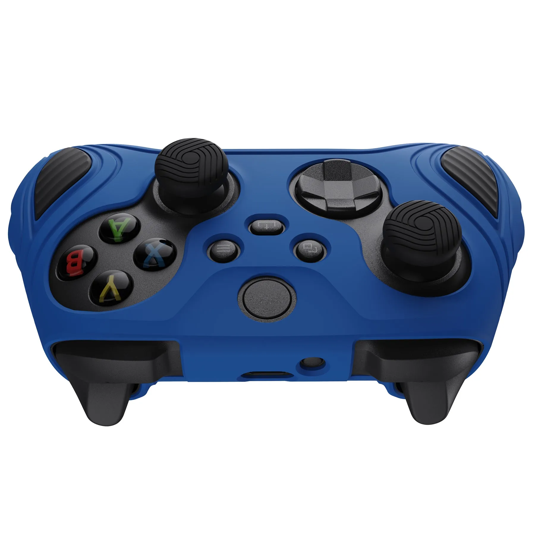 PlayVital Scorpion Edition Two-Tone Anti-Slip Silicone Case Cover for Xbox Series X/S Controller, Soft Rubber Case for Xbox Core Controller with Thumb Grip Caps - Blue & Black - SPX3001