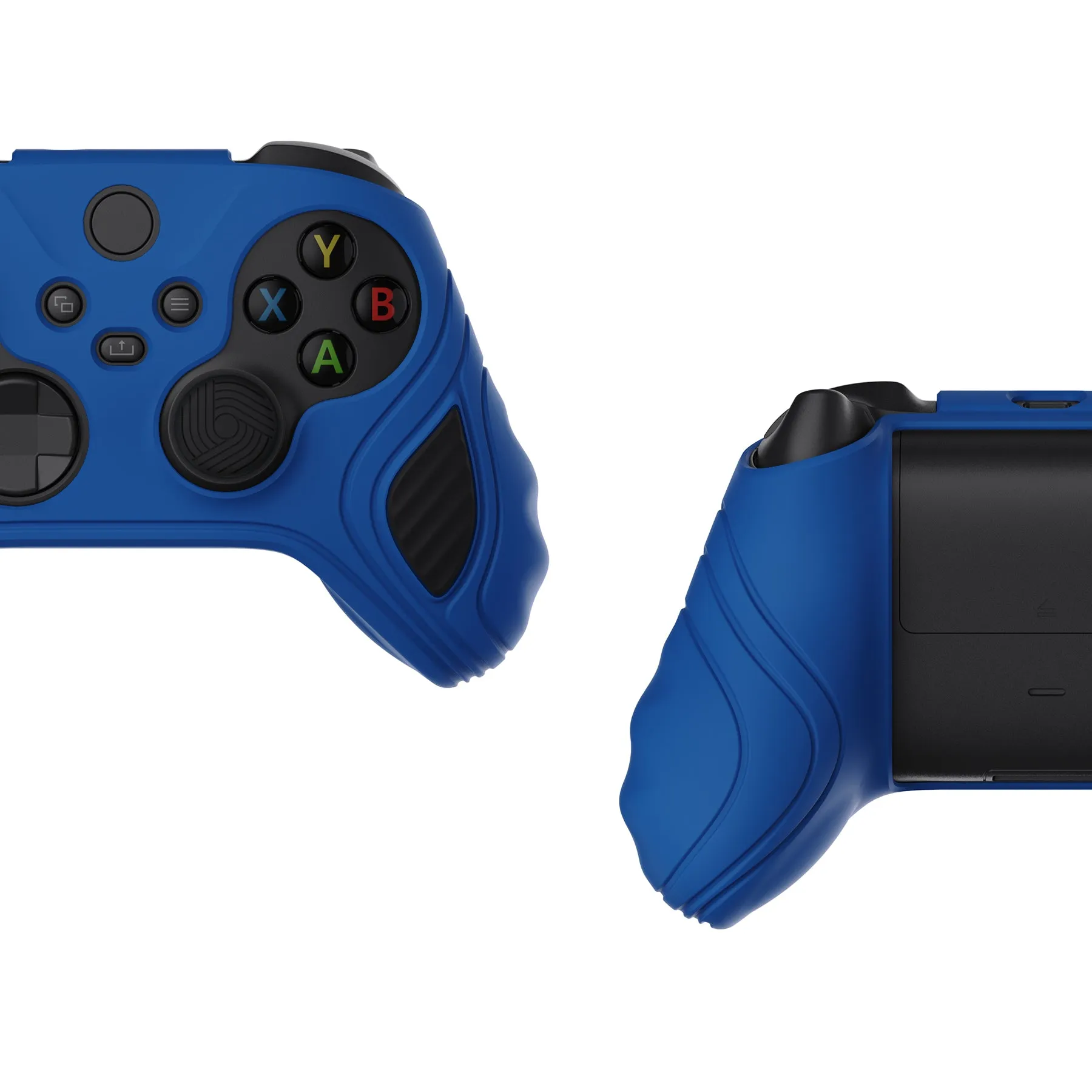 PlayVital Scorpion Edition Two-Tone Anti-Slip Silicone Case Cover for Xbox Series X/S Controller, Soft Rubber Case for Xbox Core Controller with Thumb Grip Caps - Blue & Black - SPX3001