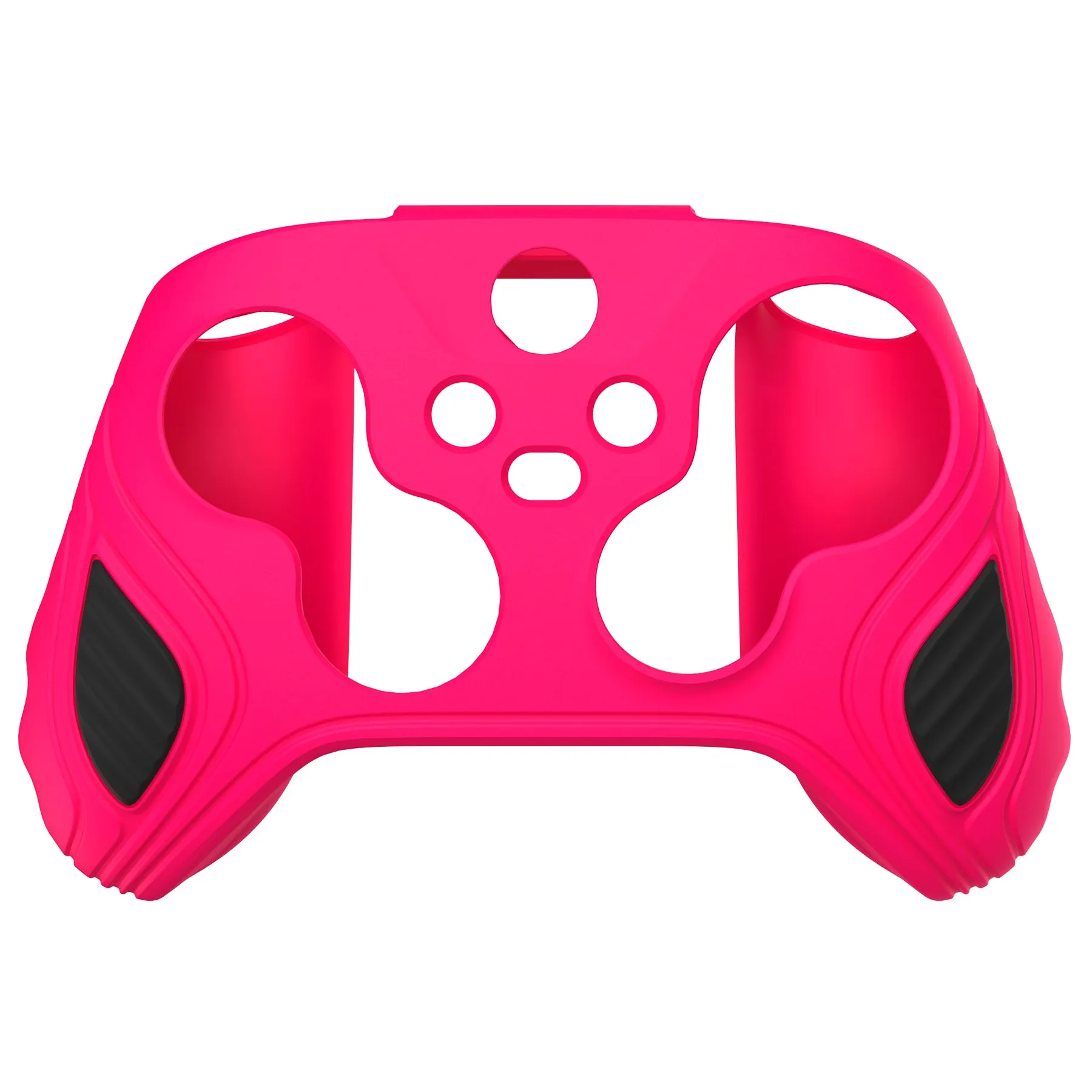 PlayVital Scorpion Edition Two-Tone Anti-Slip Silicone Case Cover for Xbox Series X/S Controller, Soft Rubber Case for Xbox Core Controller with Thumb Grip Caps - Bright Pink & Black - SPX3007