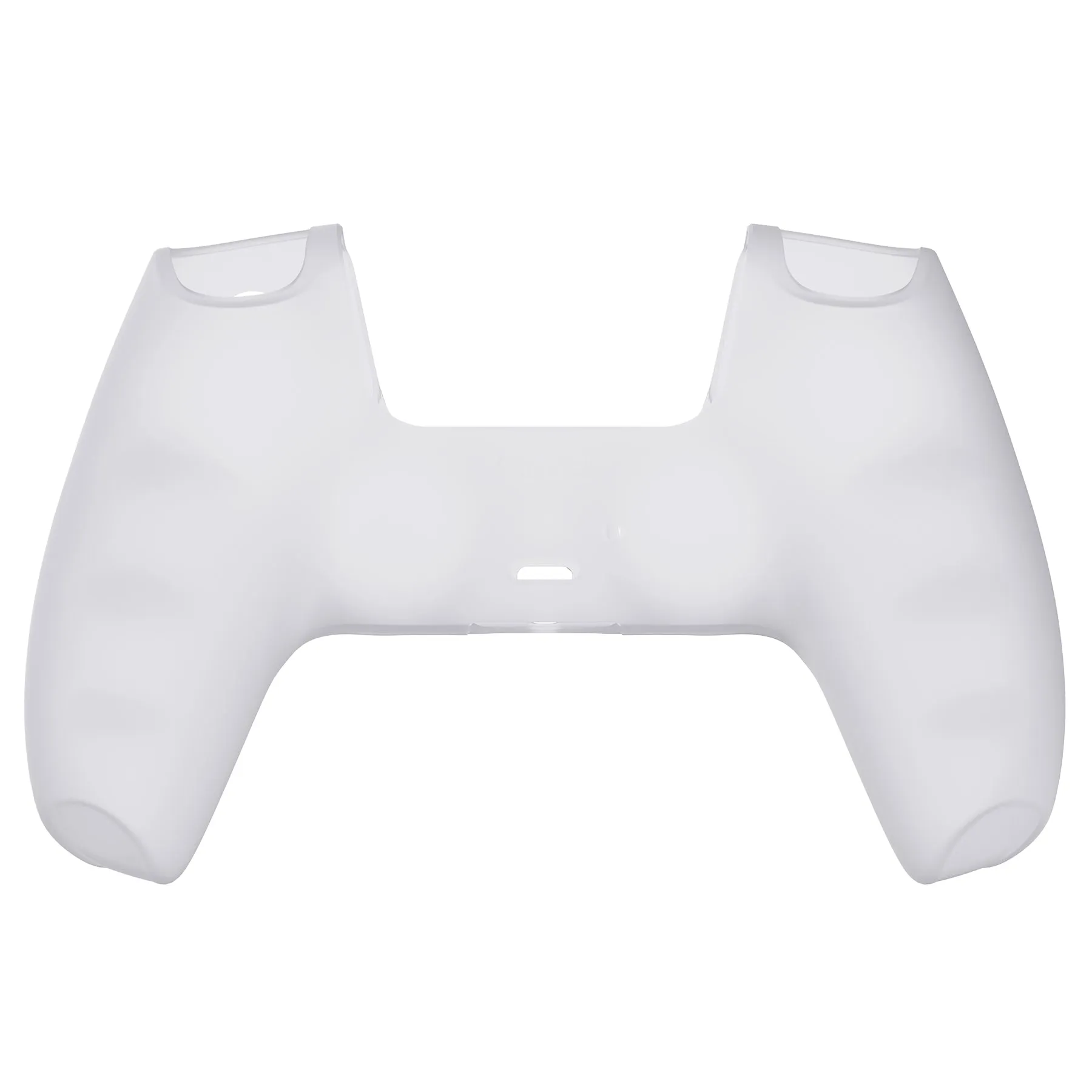 PlayVital Transparent Clear White Pure Series Anti-Slip Silicone Cover Skin for PS 5 Controller, Soft Rubber Case for PS5 Controller with Clear White Thumb Grip Caps - KOPF016