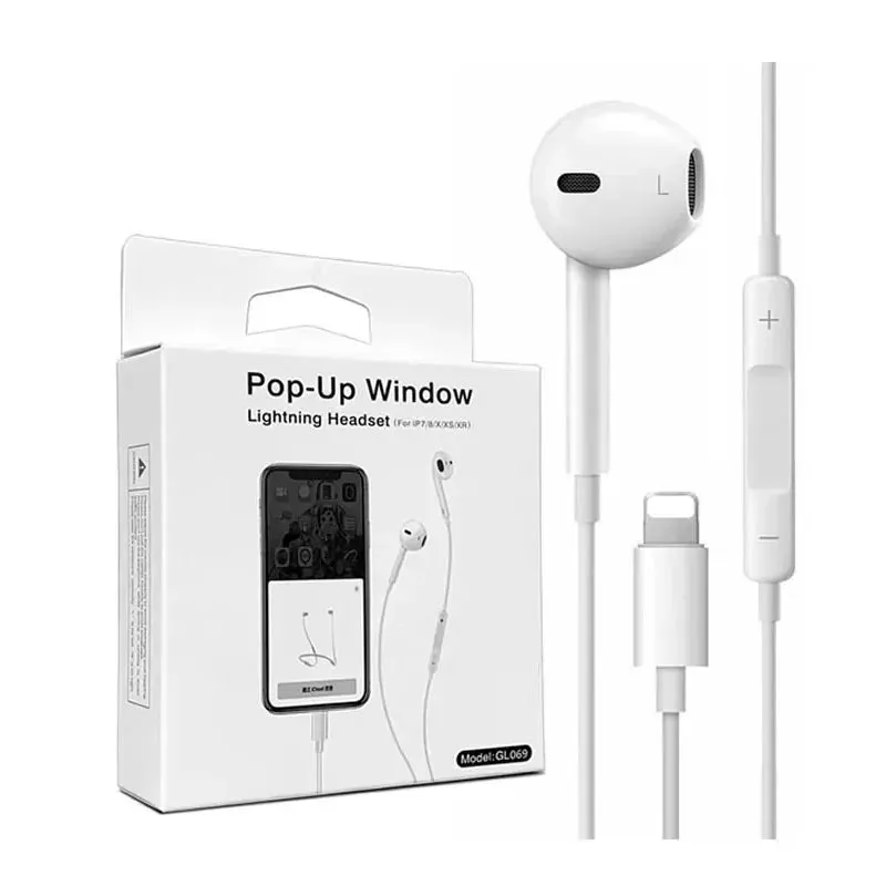 Pop Up Winow Lightning Headset For Iphone