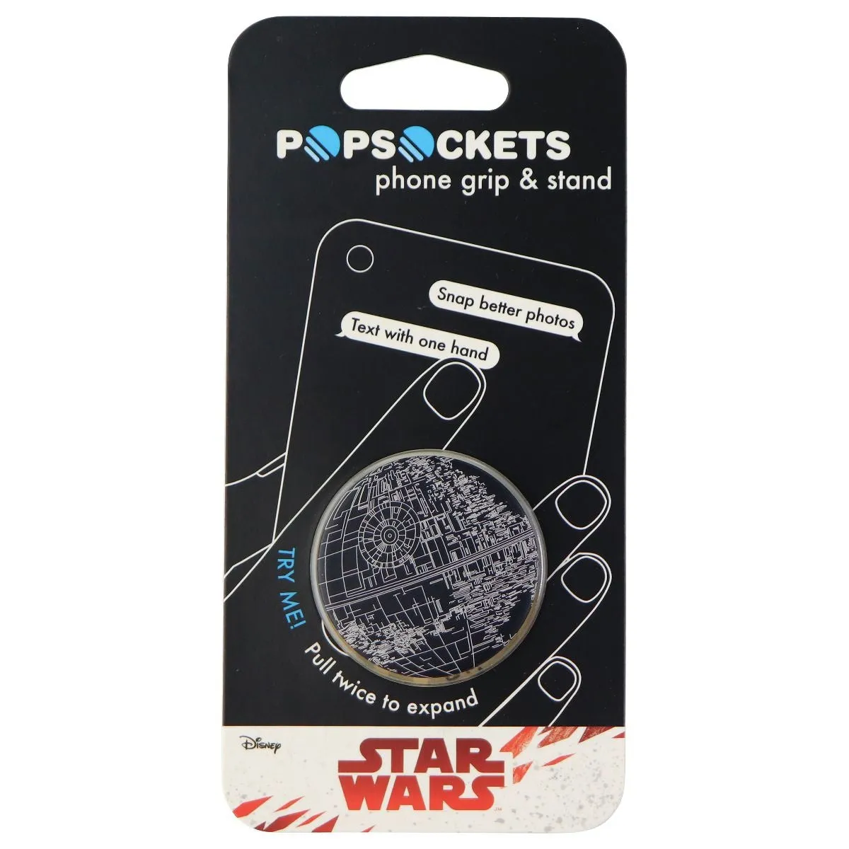 PopSockets Collapsible Grip & Stand - Star Wars Death Star Aluminum